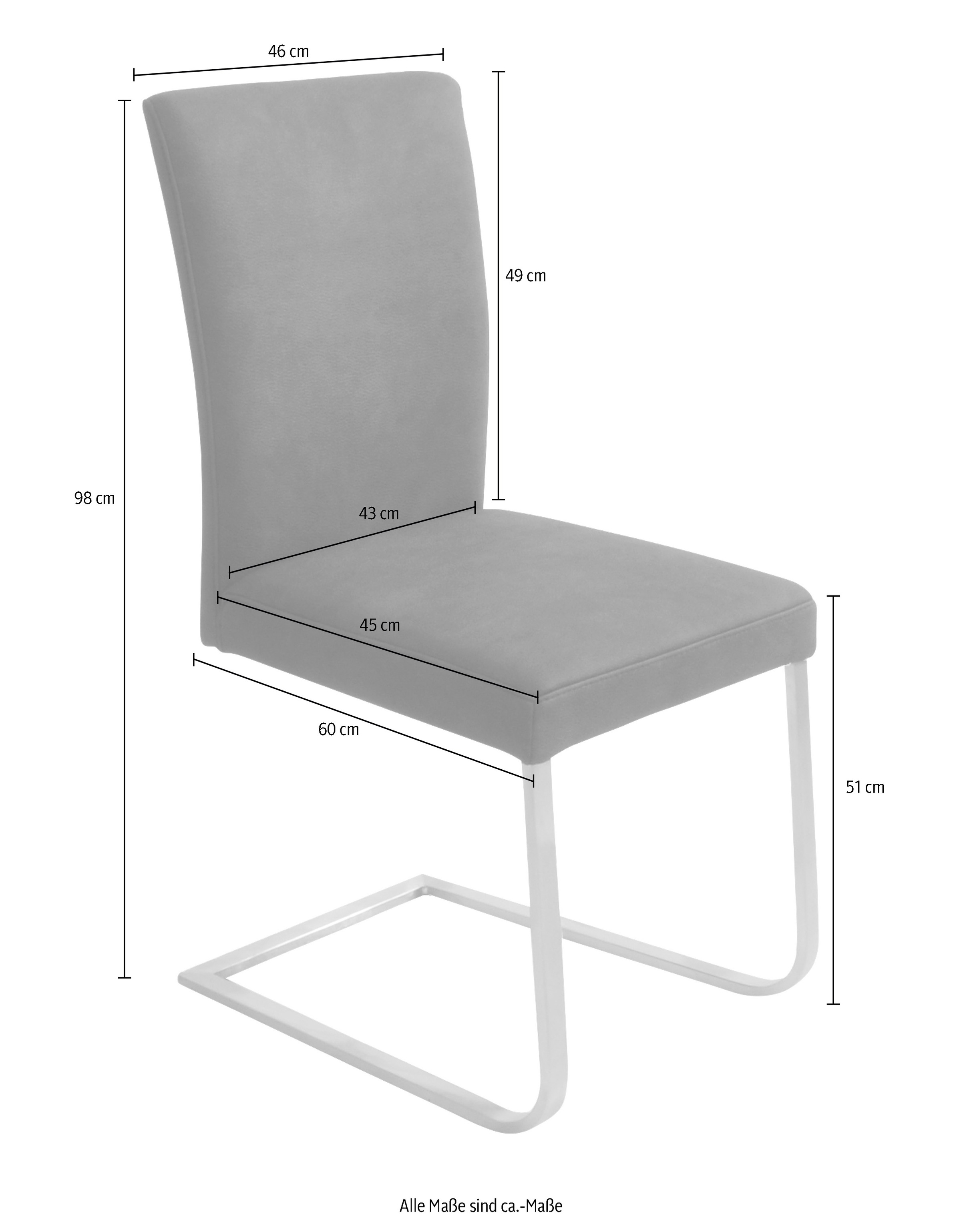 K+W Komfort & Wohnen Freischwinger »Santos II«, (Set), 2 St.
