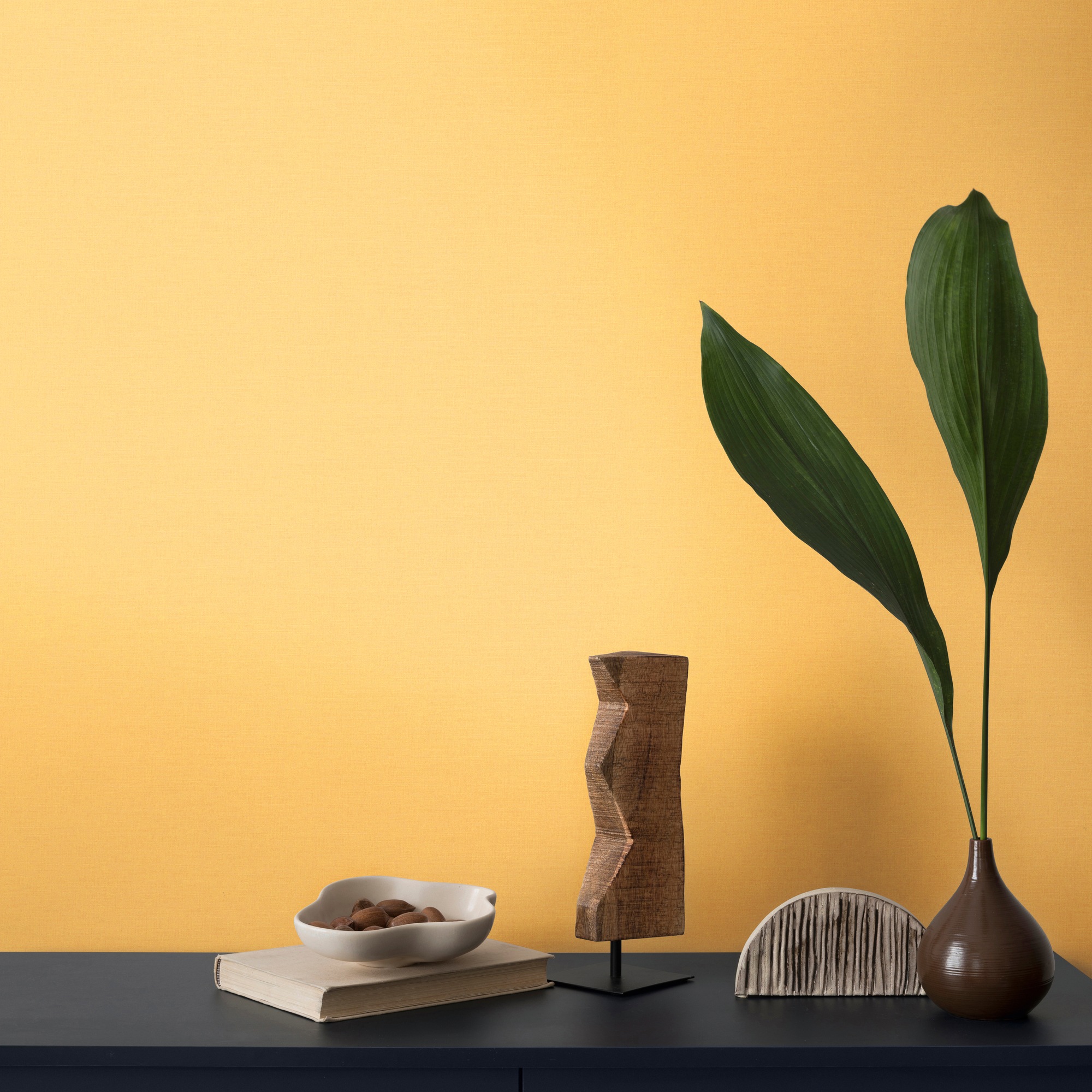 living walls Vliestapete »Abstrakte Blätter-Tapete in Beige Grün Blau Vlies« matt glatt