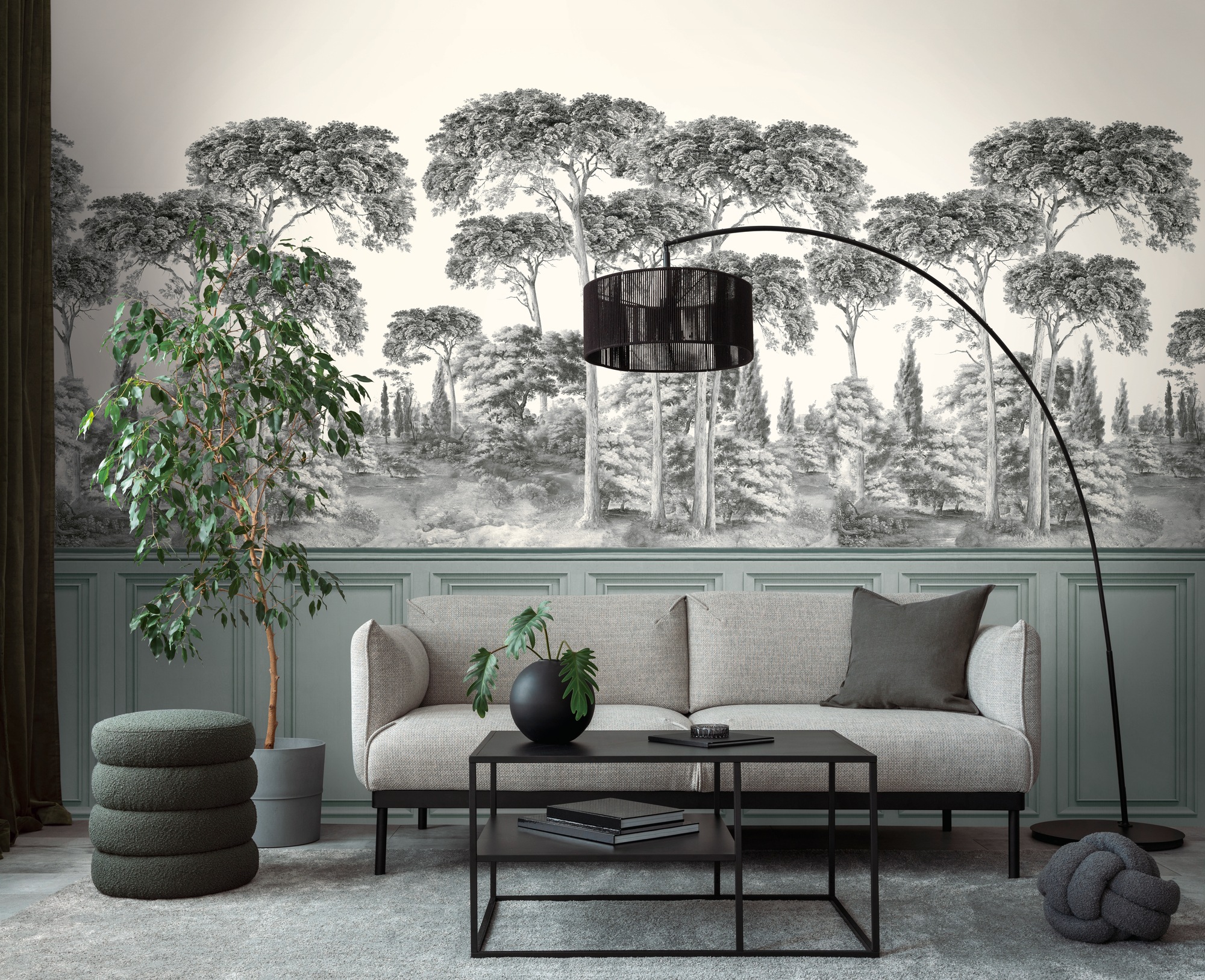 living walls Fototapete »The Wall 4 Botanic – Malerische Baumlandschaft Vlies-Fototapete« Motiv | matt | naturalistisch leicht strukturiert Malerische Baumlandschaft mit atmosphärischer Tiefe
