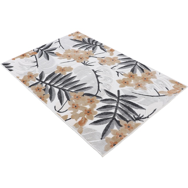 carpetfine Teppich »Deja 102«, rechteckig, robustes Flachgewebe, Motiv- Floral  Palmenblätter, Hoch-Tief Effekt kaufen | BAUR