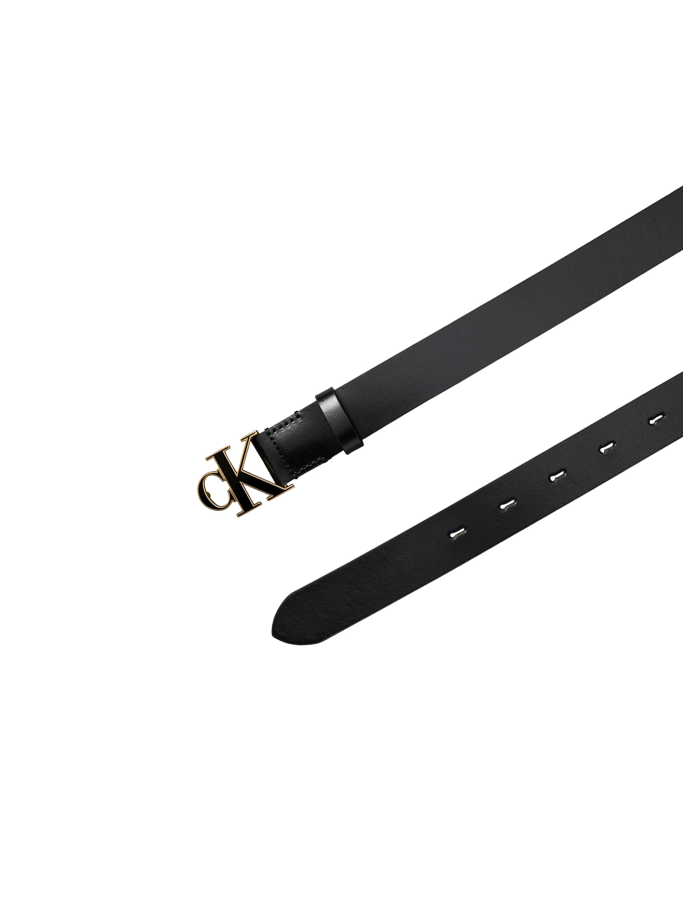 Calvin Klein Ledergürtel »ROUND CK BUCKLE 30MM BELT INLAY« Größenverstellbar mit Metallschließe