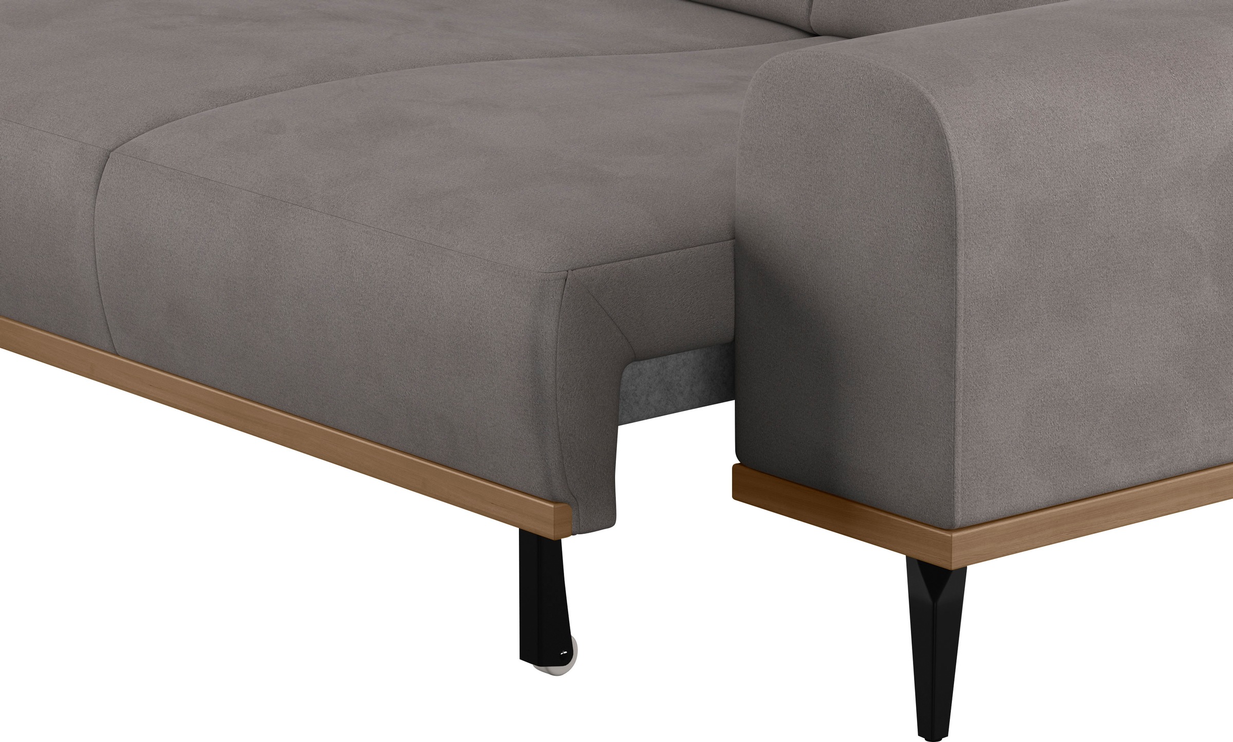 Home affaire Ecksofa »Carlo L-Form« mit Kopfteilverstellung & Holz-Rahmenoptik, wahlweise Relaxfunktion