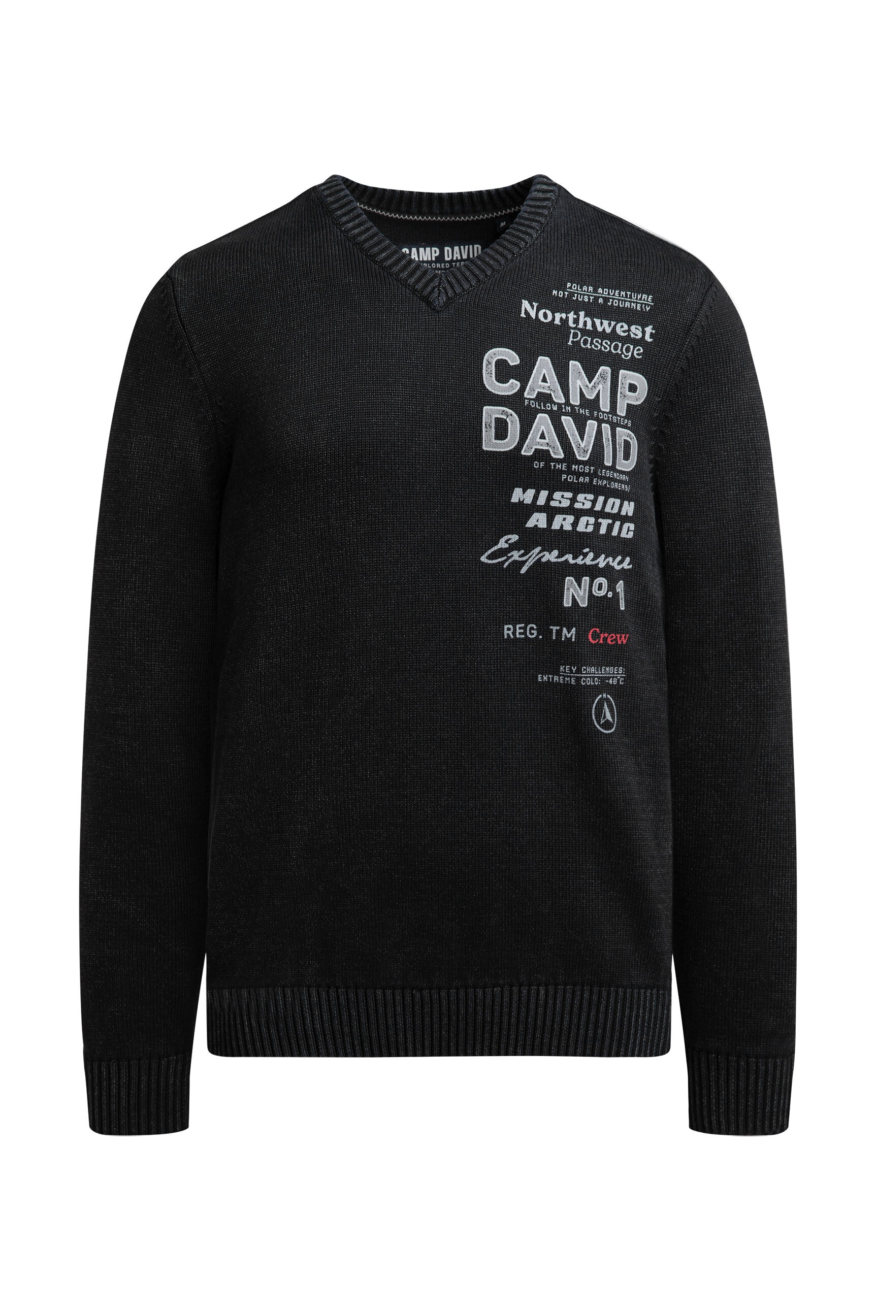 CAMP DAVID V-Ausschnitt-Pullover aus Baumwolle