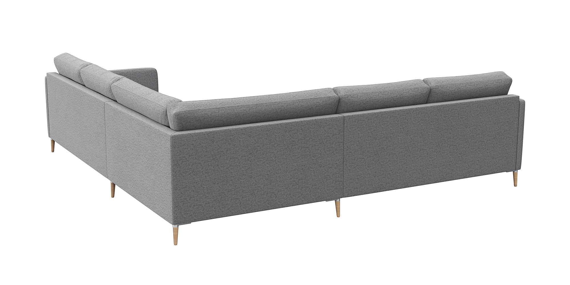 FLEXLUX Ecksofa »Fiore, gleichschenklig, bequem durch hochwertigem Sitzaufbau«, schmale Armlehnen, Kaltschaum, Füße Alu+ Eiche