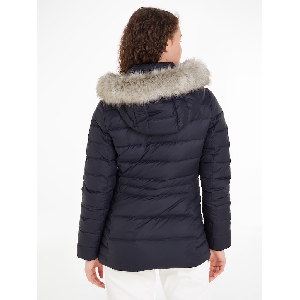 Tommy Hilfiger Daunenjacke »TYRA DOWN JACKET WITH FUR«, mit Kapuze, mit Kunstpelz-Besatz an Kapuze