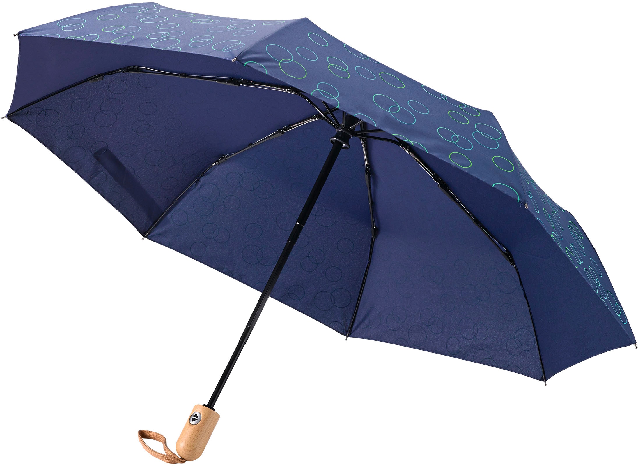 EuroSCHIRM® Taschenregenschirm »Umwelt-Taschenschirm, marine, Kreise grün«  kaufen | BAUR