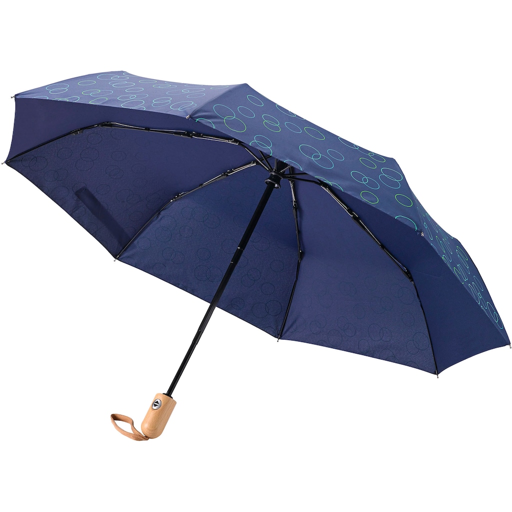 EuroSCHIRM® Taschenregenschirm »Umwelt-Taschenschirm marine Kreise grün«