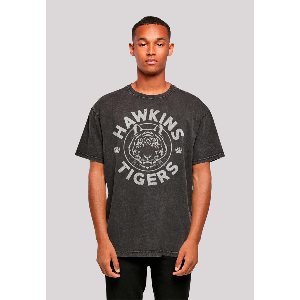F4NT4STIC T-Shirt »Stranger Things Hawkins Grey Tiger Netflix TV Series«