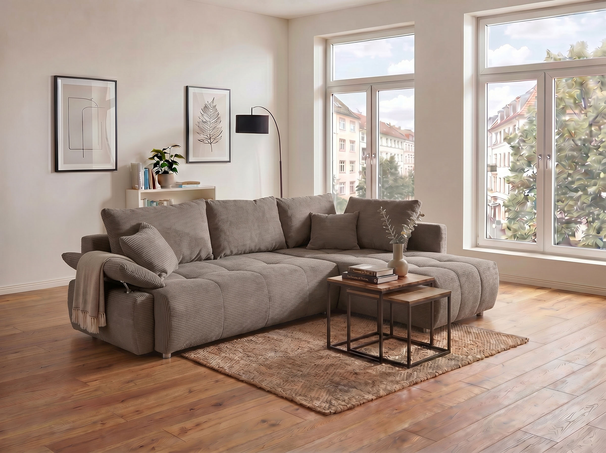 COLLECTION AB "Funtastic L-Form, B: 213 cm, Schlaffunktion, Bettkasten, auch in Cord" Armteilverstellung, Bonnellfederkern, frei stellbar
