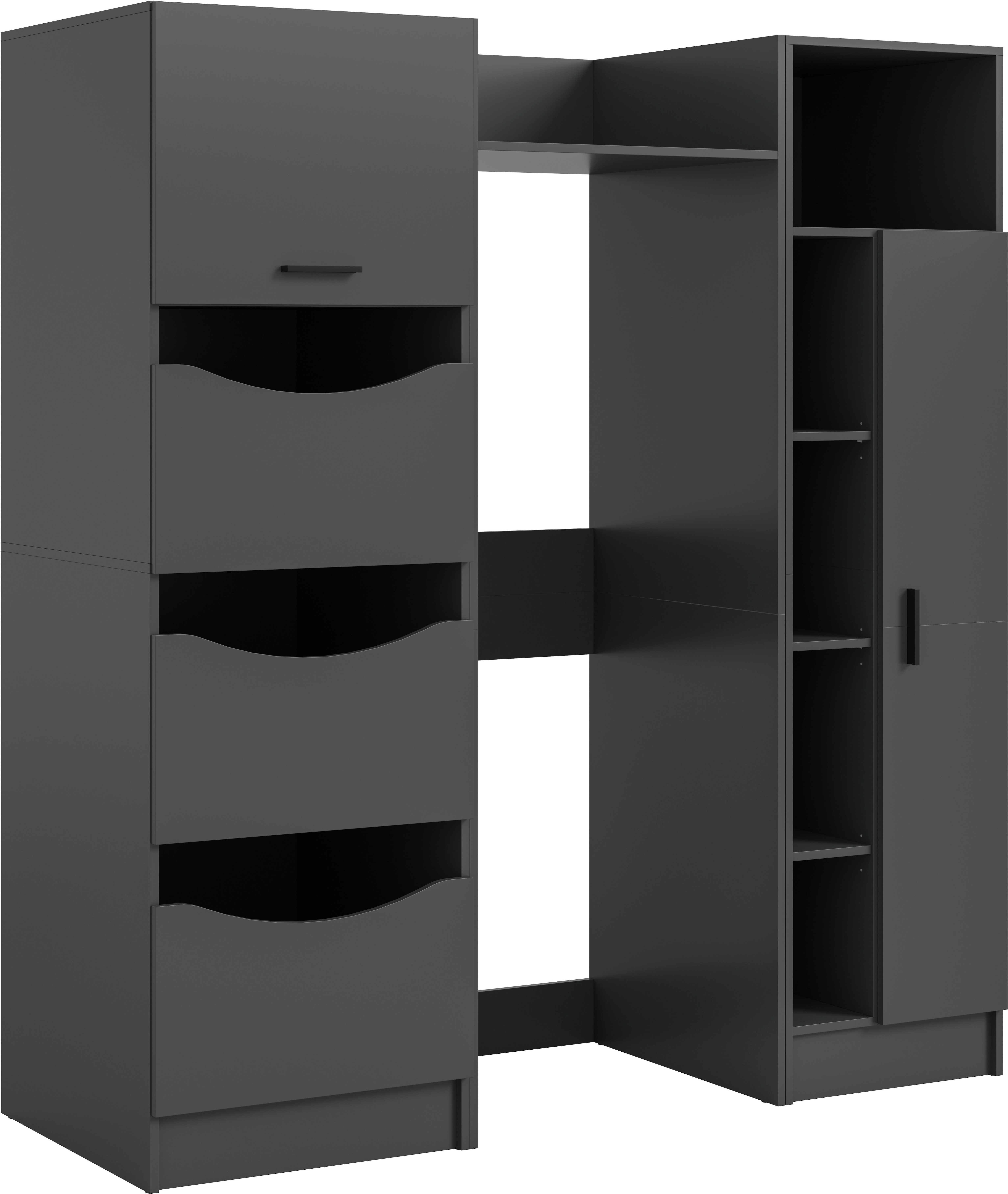 welltime Badmöbel-Set "FALAS, 3-teilig, Hauswirtschaftsraum Set, Breite 176 cm" Set, 1x Wäscheschrank, 1x Waschmaschinenumbauschrank, 1x Mehrzweckschrank, 3 Stk. tlg.