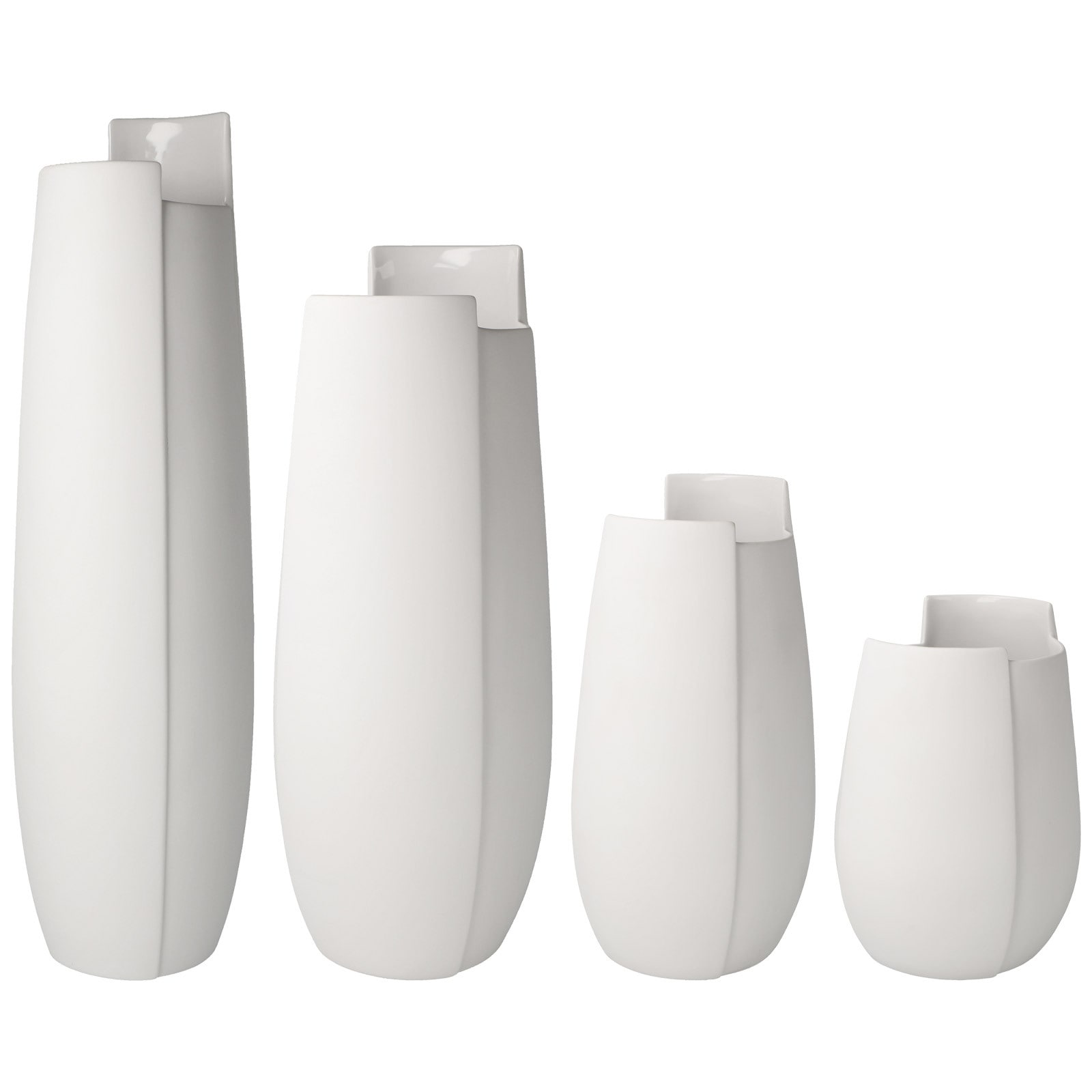 Goebel Dekovase "Vasen Ova 16 cm / 21 cm / 30,5 cm / 36 cm 4er Set weiß" Handwäsche wird empfohlen