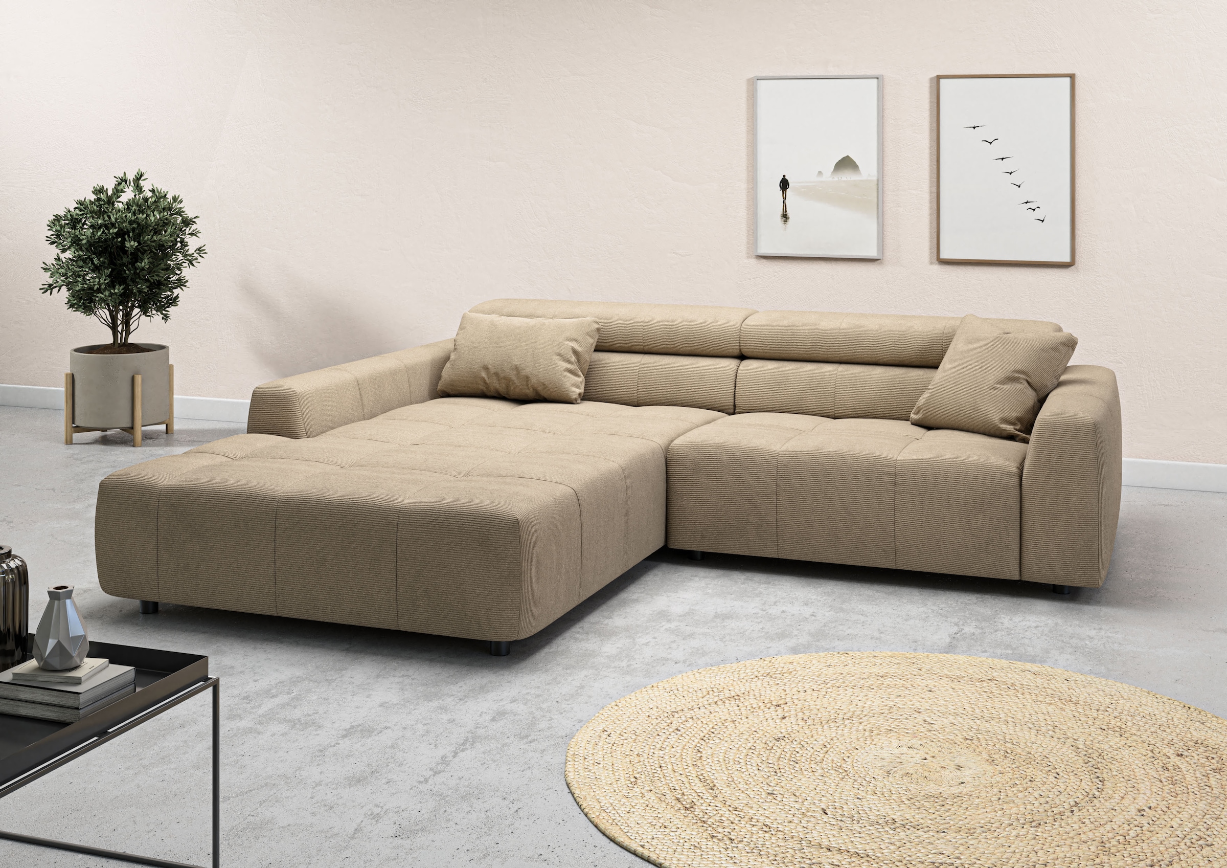 3C Candy Ecksofa "Denver auch mit Cord- und Easy care-Bezug, Kopfteilverste günstig online kaufen