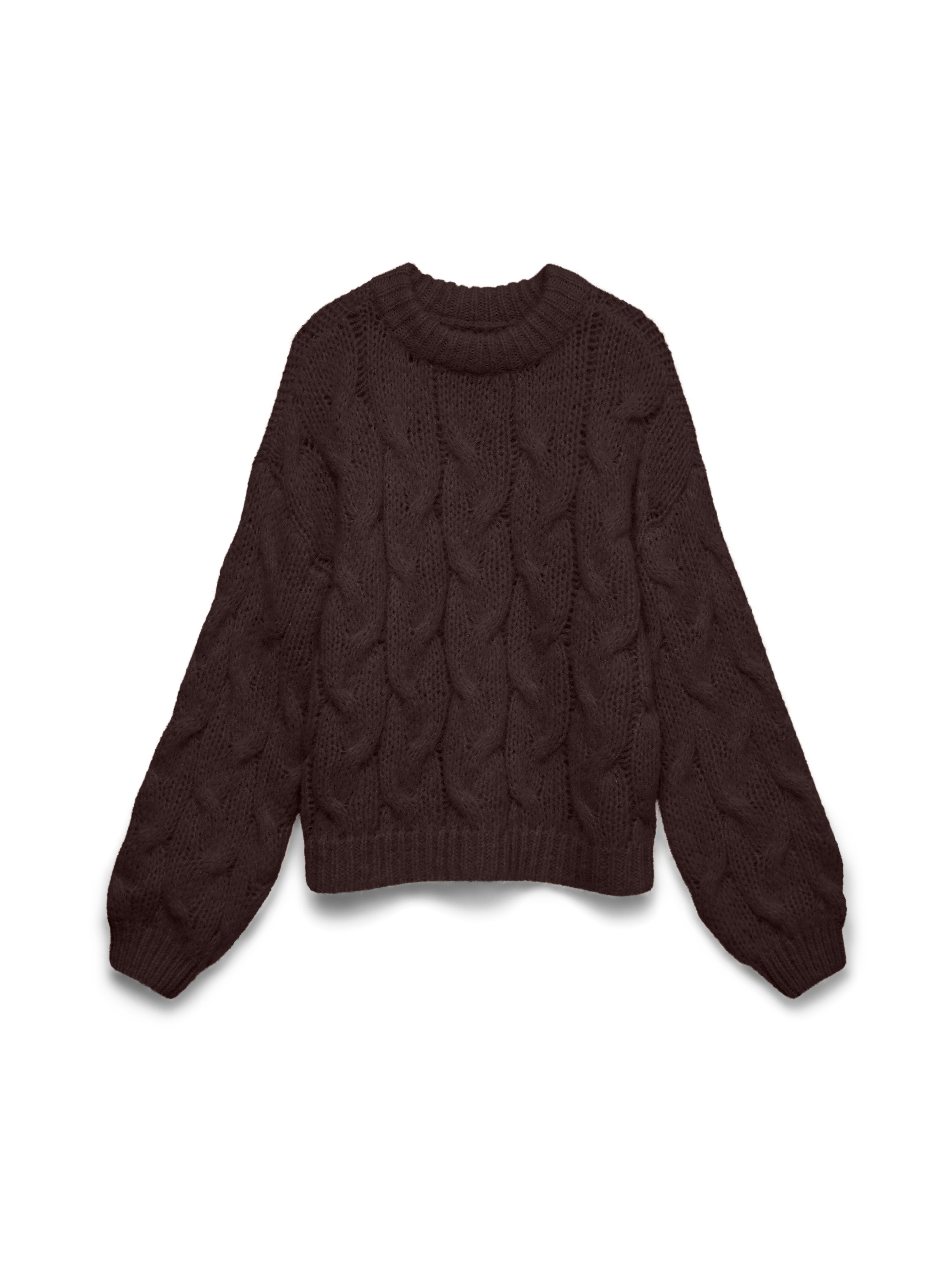 Vero Moda Strickpullover "VMMAYBE LS HIGH NECK CABLE PULLOVER NOOS" Kunstfaser, Zopfstrickmuster
