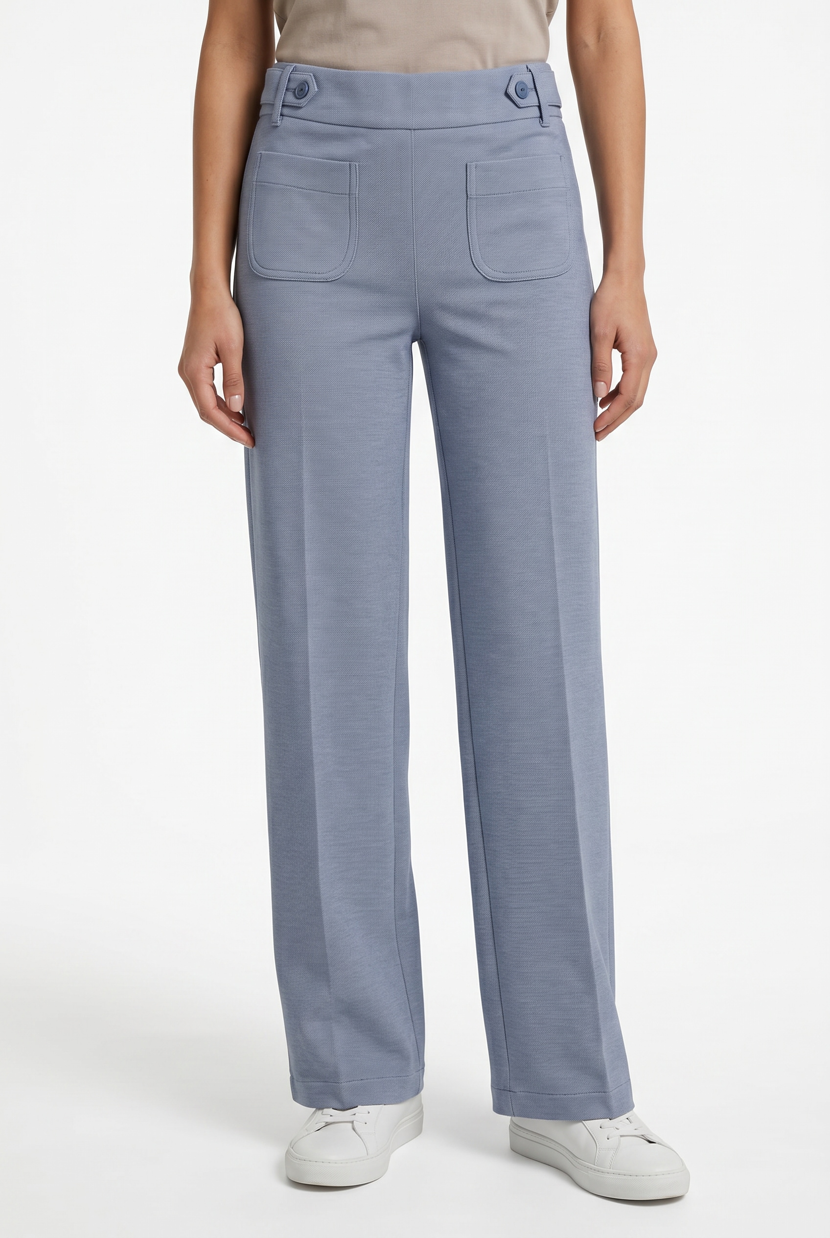 STREET ONE Stoffhose Wide Leg Hose mit Knopf-Details