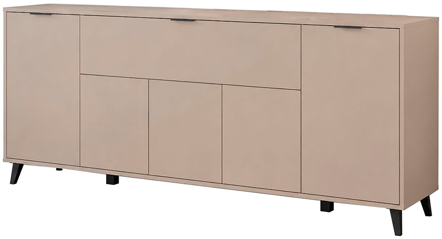OTTO home Sideboard "OSLO – Modernes Stauraummöbel mit unterschiedlichen Öffnungssystemen" Verstellbare Böden und hohe Füße für mehr Komfort im Alltag