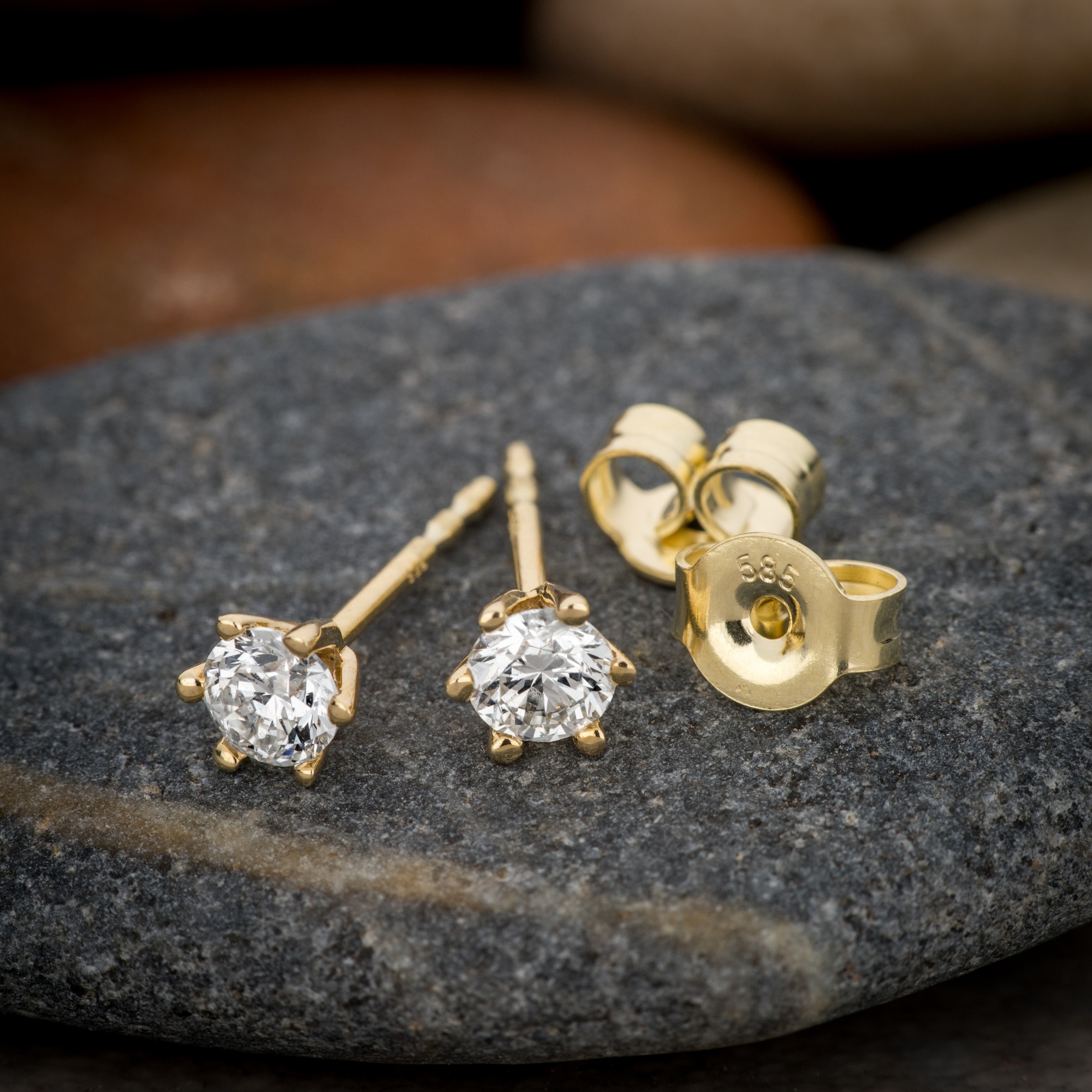 Orolino Paar Ohrstecker »Gold 585 mit 2x Brillant zus. 0,50 ct.«