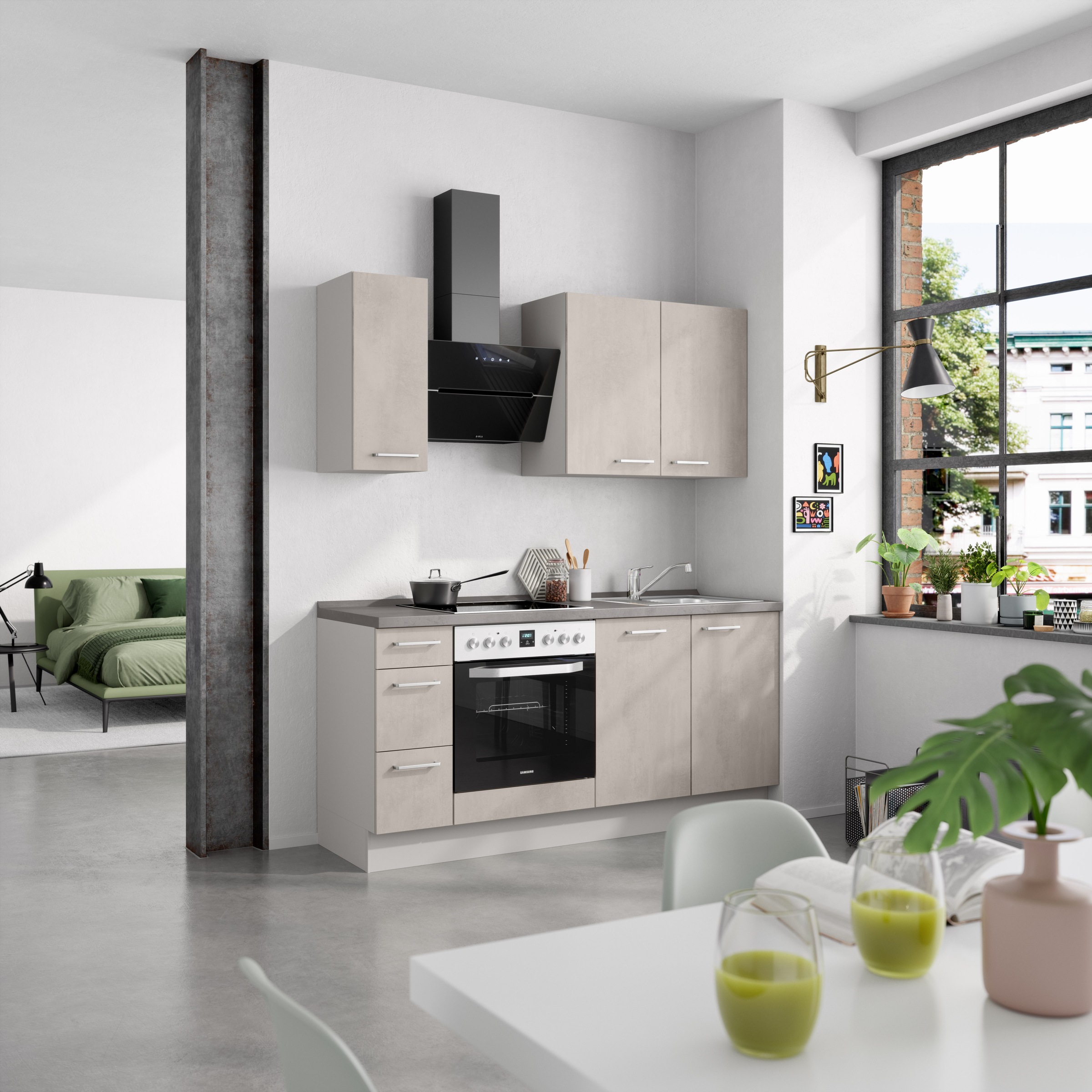 nobilia® Küchenzeile »"Riva II"«, vormontiert, Ausrichtung wählbar, Breite 180 cm, wahlw. mit E-Geräten