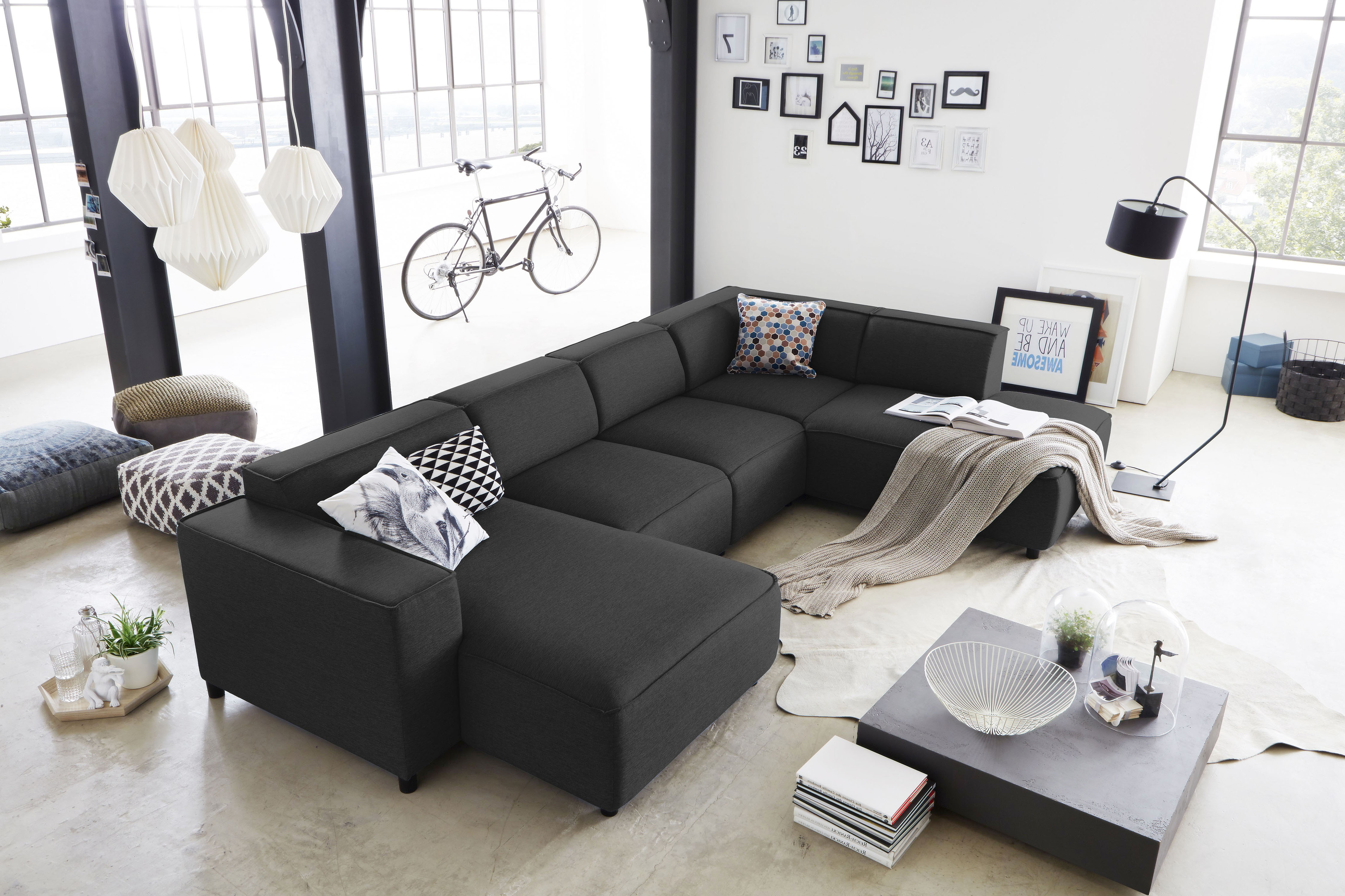 OTTO home Wohnlandschaft "Bulky U-Form" in U-Form und XXL Sitzfläche, modular aufgebaut