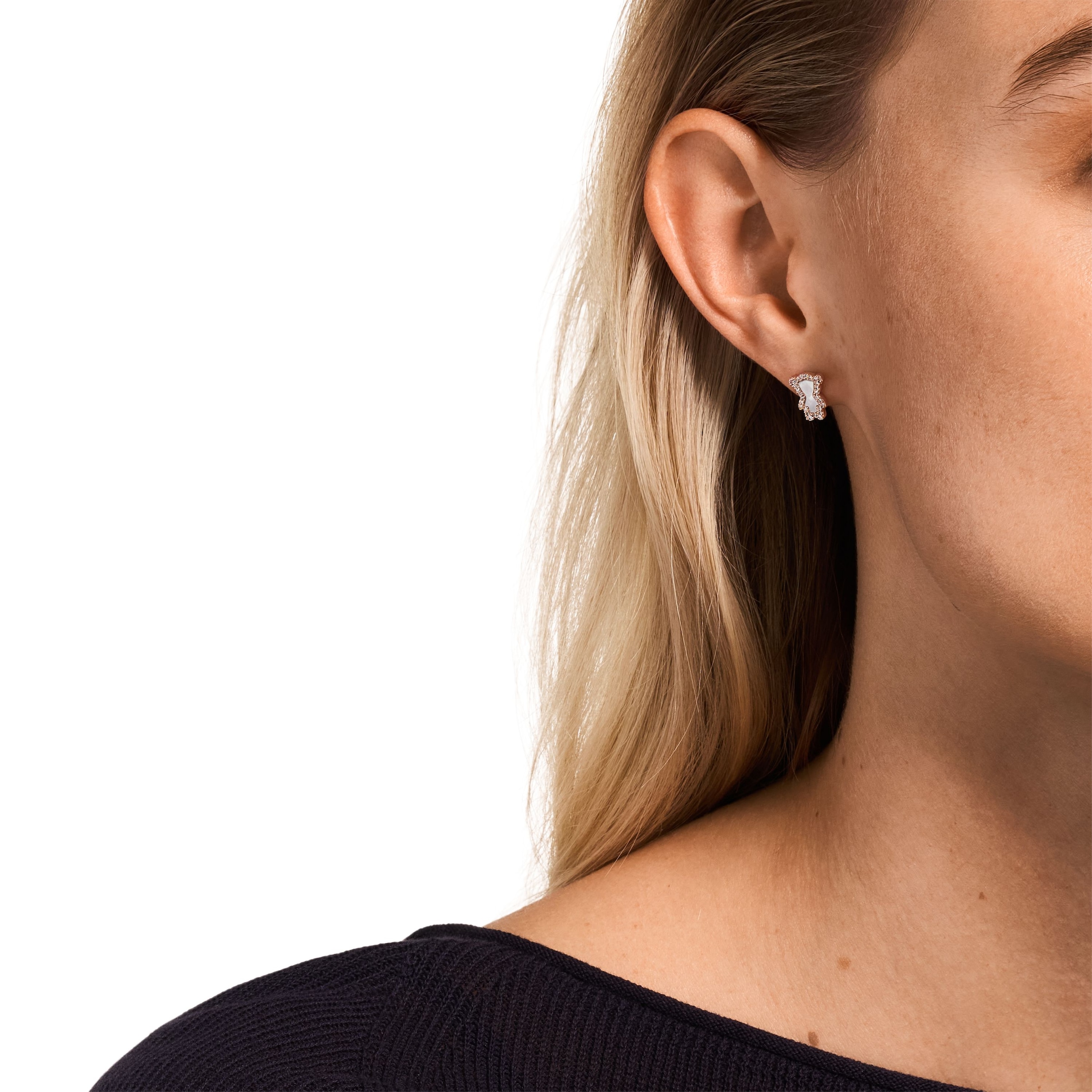 Emporio Armani Paar Ohrstecker »Schmuck Geschenk Metall Bärchen mit Herz« mit Zirkonia (synth.) - mit Perlmutt