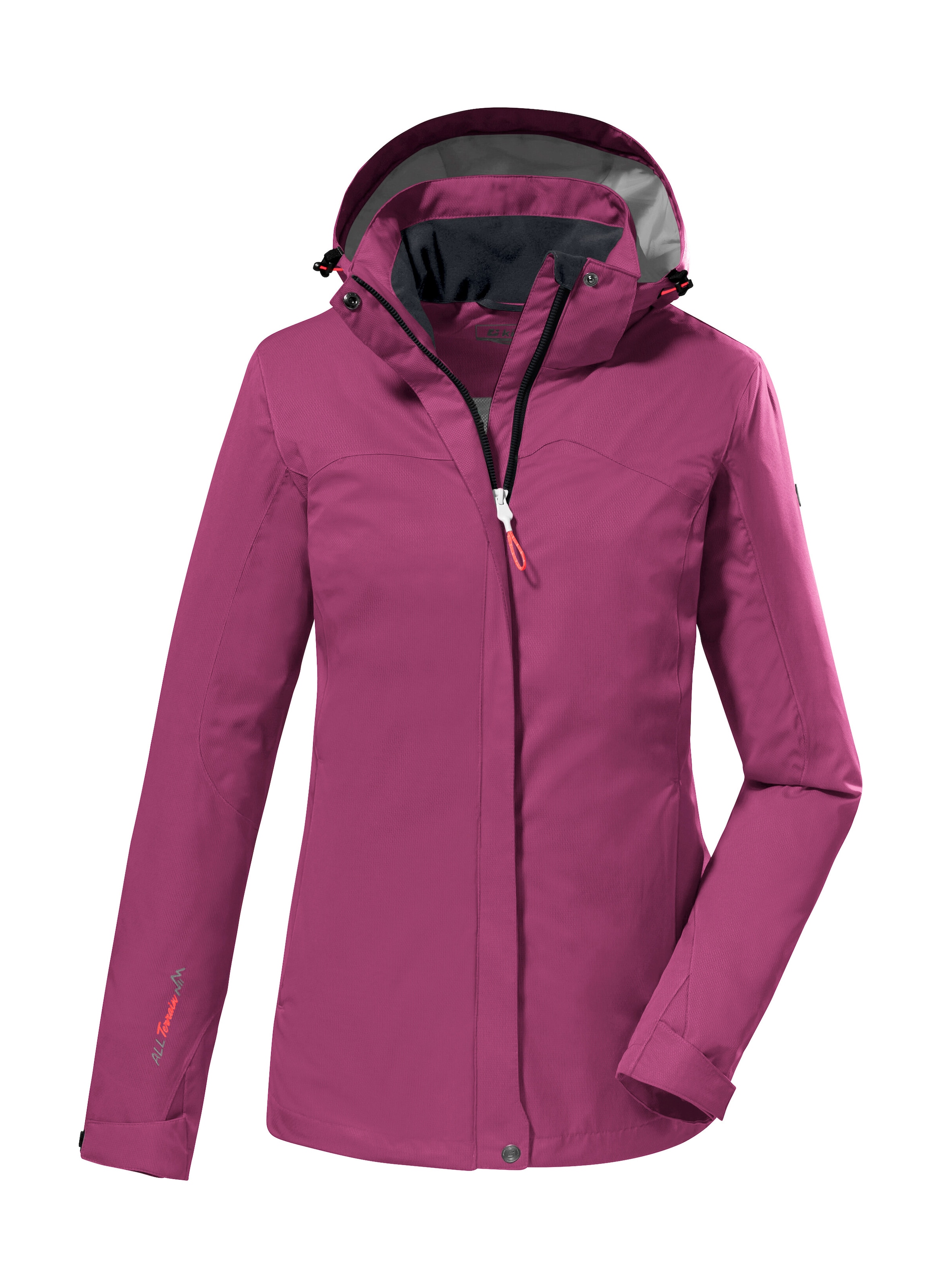 Killtec Outdoorjacke »KOS 133 WMN JCKT«, Wasser- und winddichte Damenjacke mit abnehmbarer Kapuze, PFAS-frei