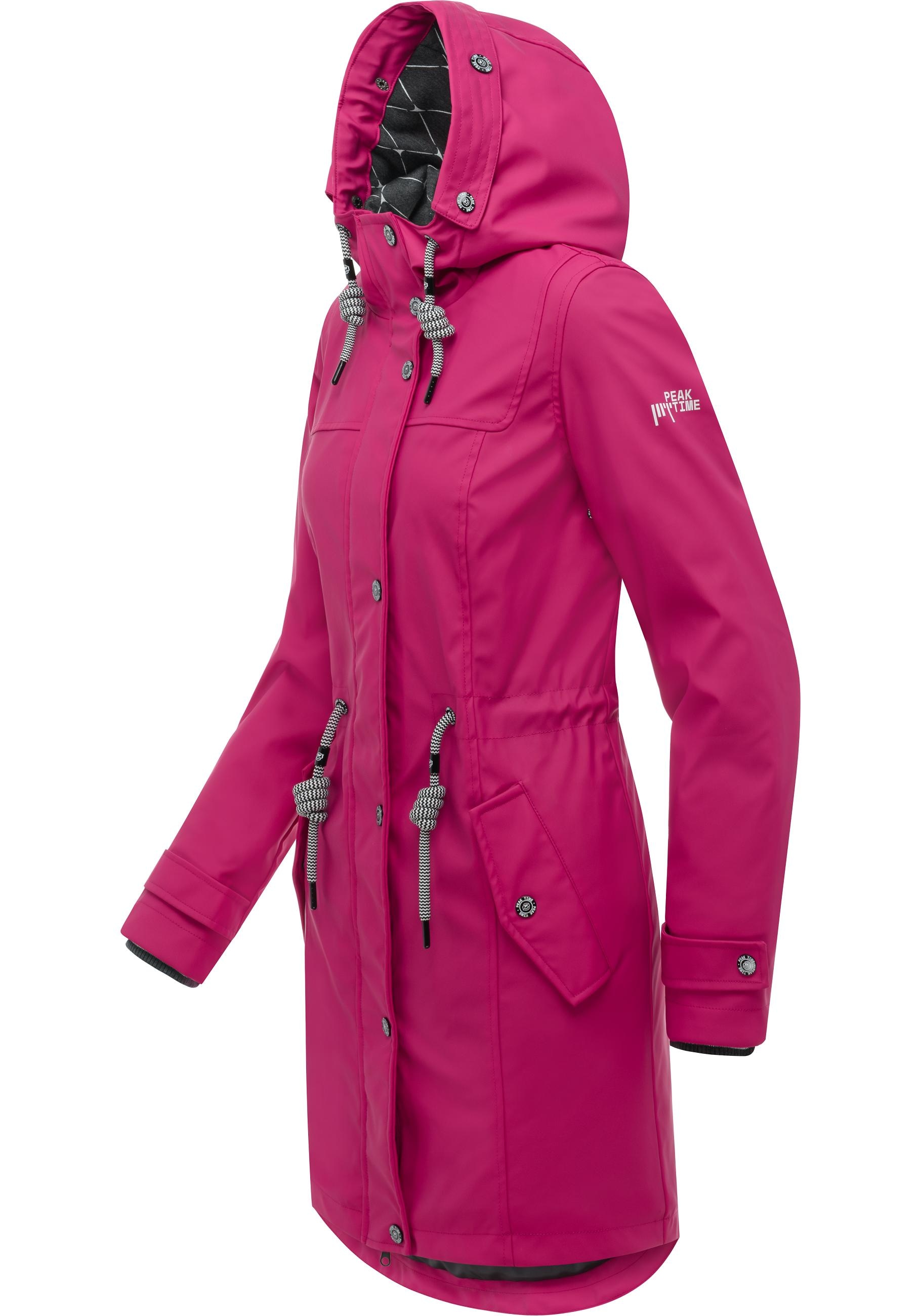 PEAK TIME Regenjacke »L60042« mit Kapuze stylisch taillierter Regenmantel für Damen