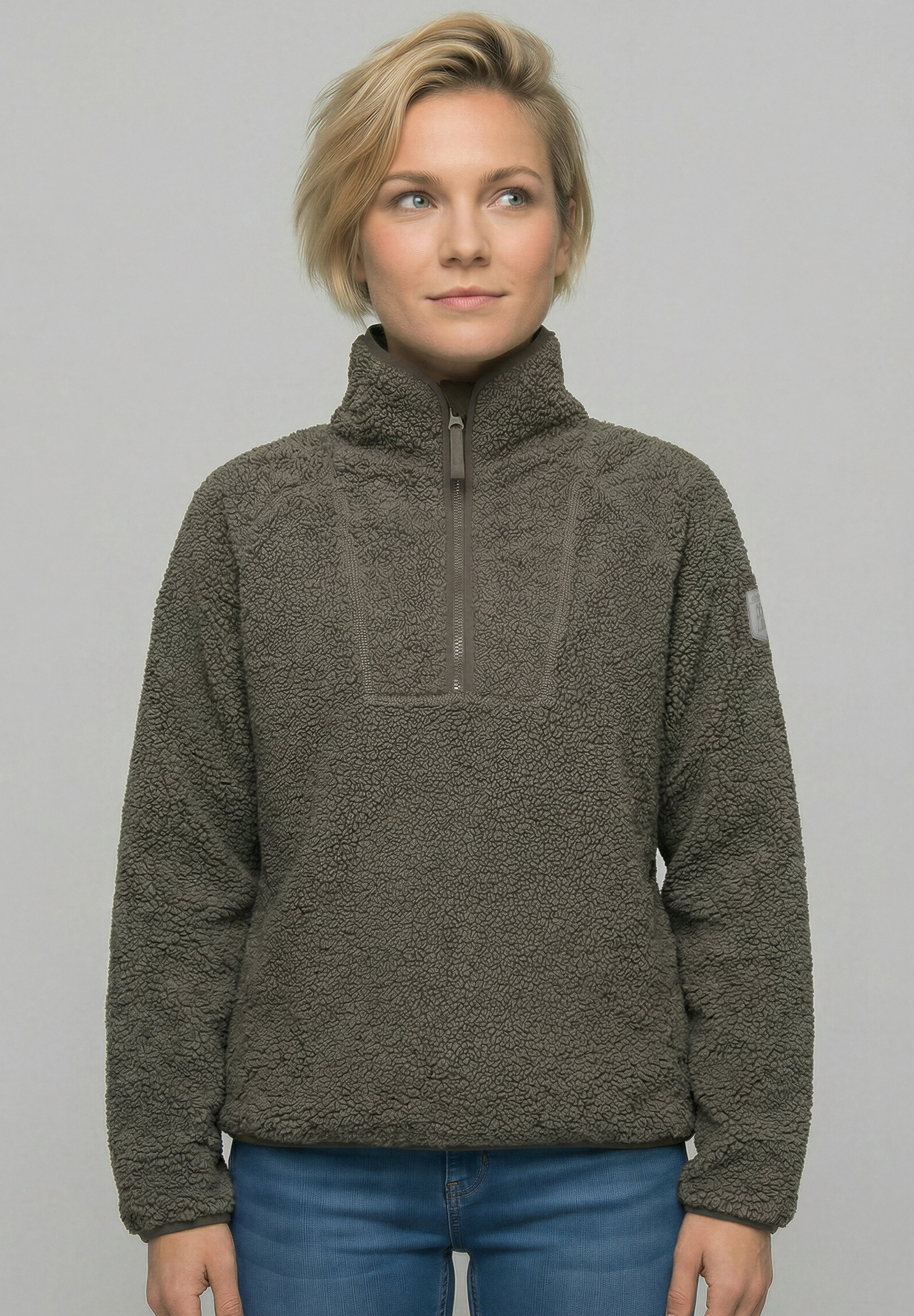Derbe Fleecejacke »Kuschelby Troyer« ohne Kapuze Fleecepullover, Halfzip, warm, gemütlich