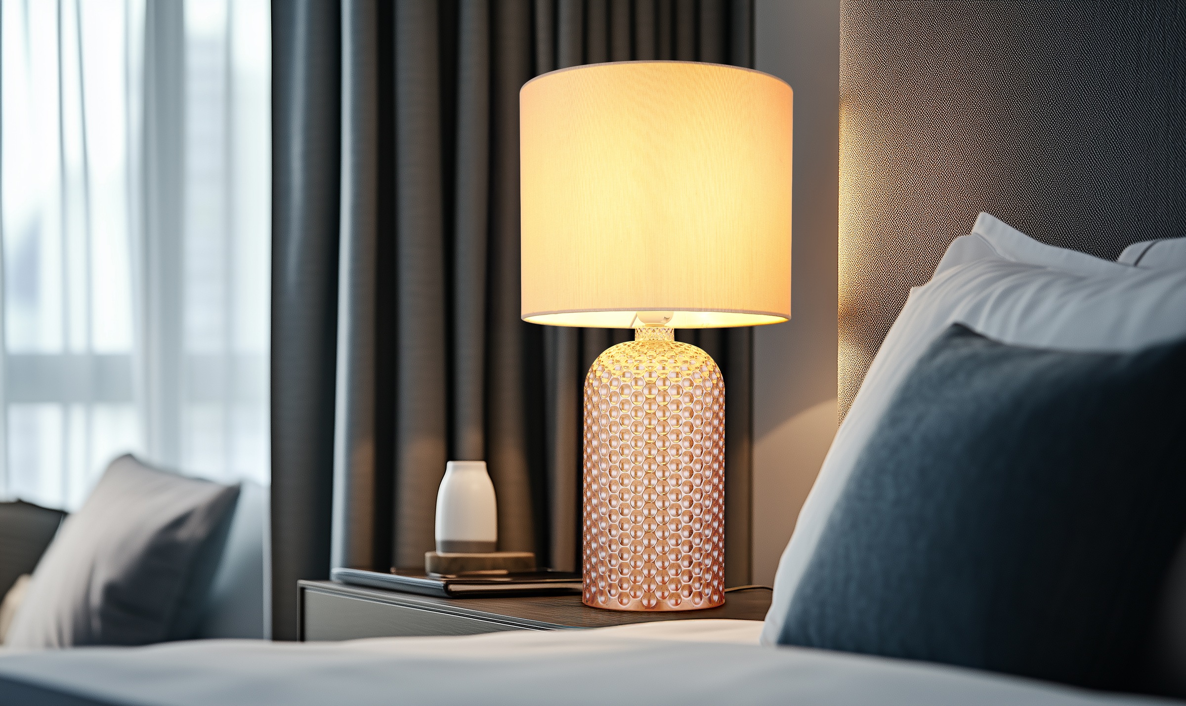 GLOBO LIGHTING Tischleuchte »SOFIA«, Leuchtmittel E27 | ohne Leuchtmittel, Tischlampe/champagnerfarben/Wohnzimmer/Flur/Schlafzimmer