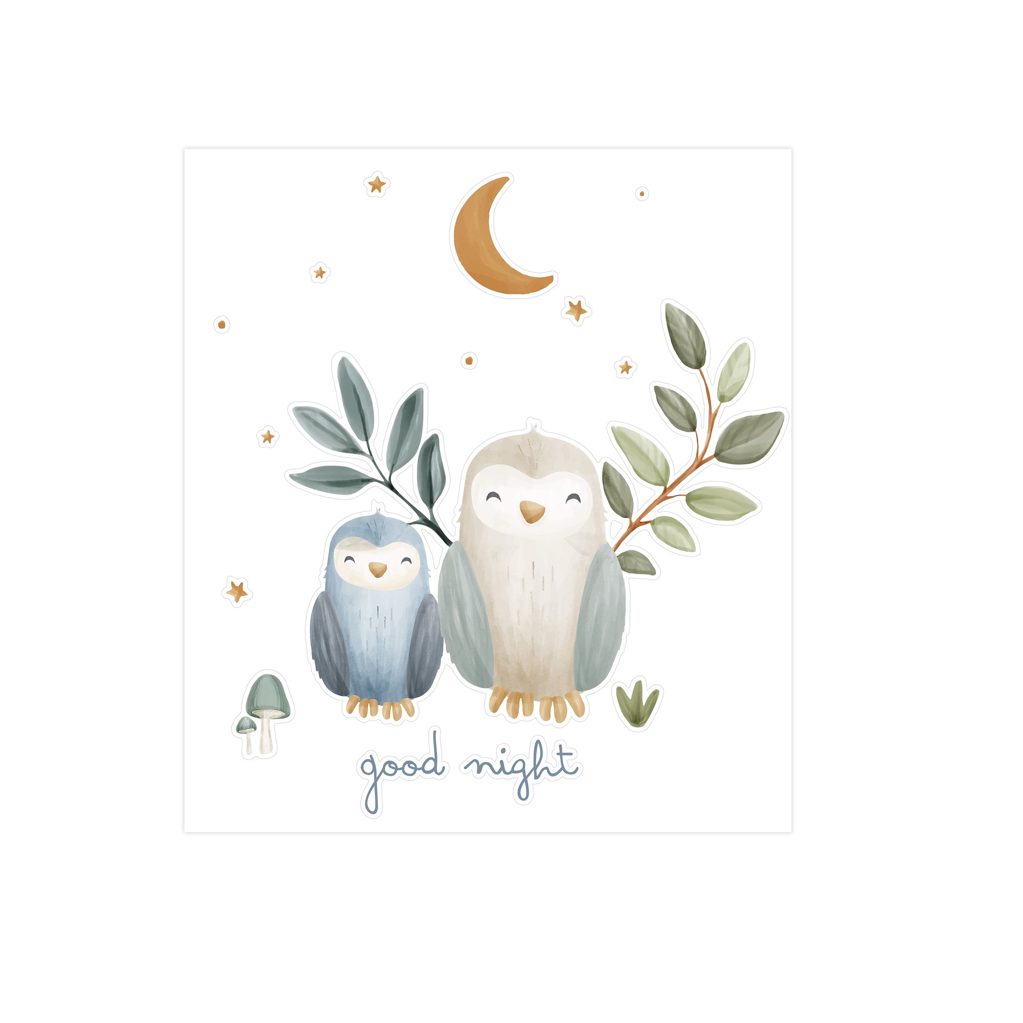LITTLE DUTCH Wandtattoo »Wandsticker Set Forest Friends Good Night (45x40cm)«, (1 St.)