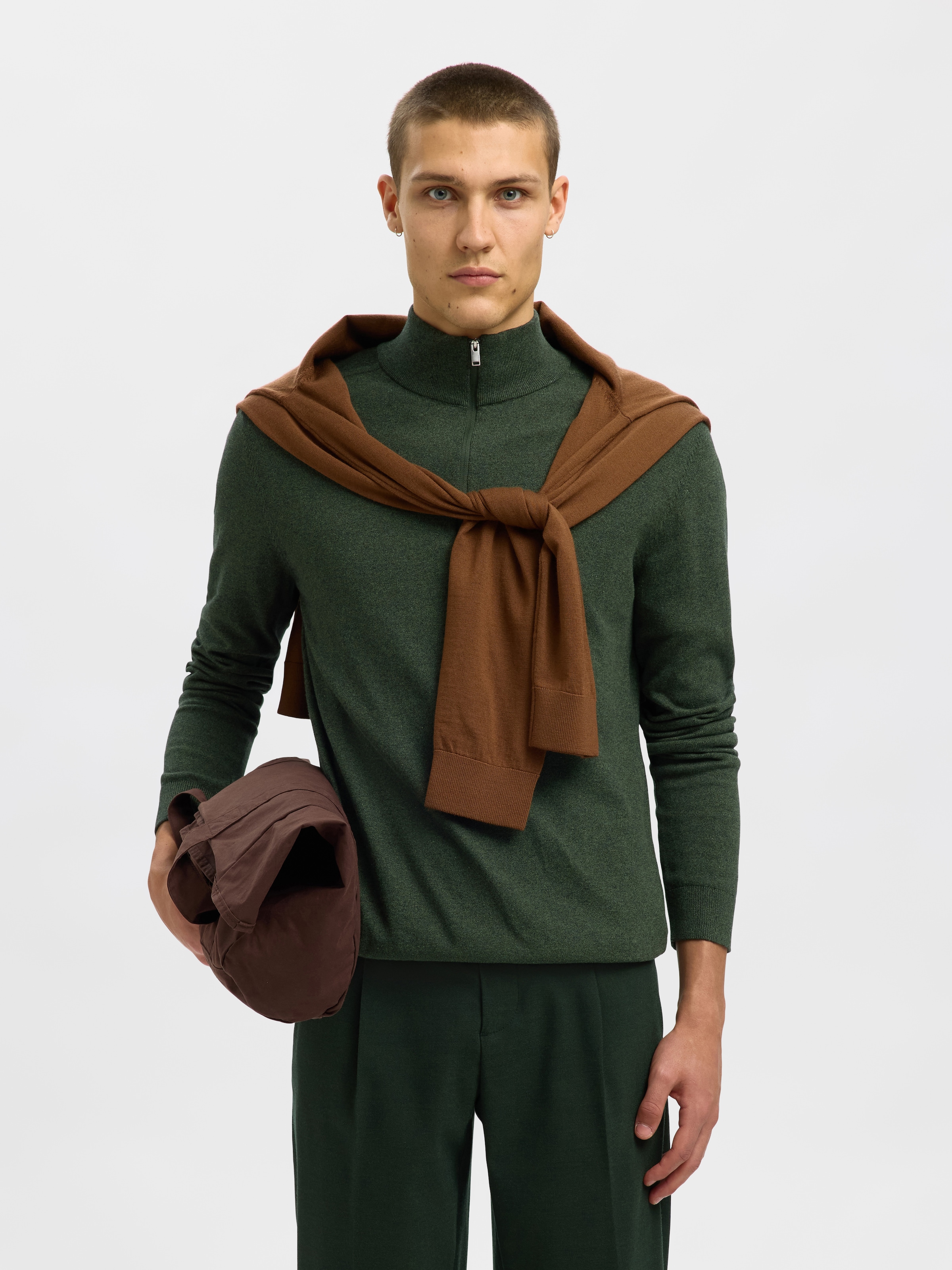 SELECTED Troyer "SLHBERG HALF ZIP CARDIGAN NOOS" Baumwolle, regular fit günstig online kaufen