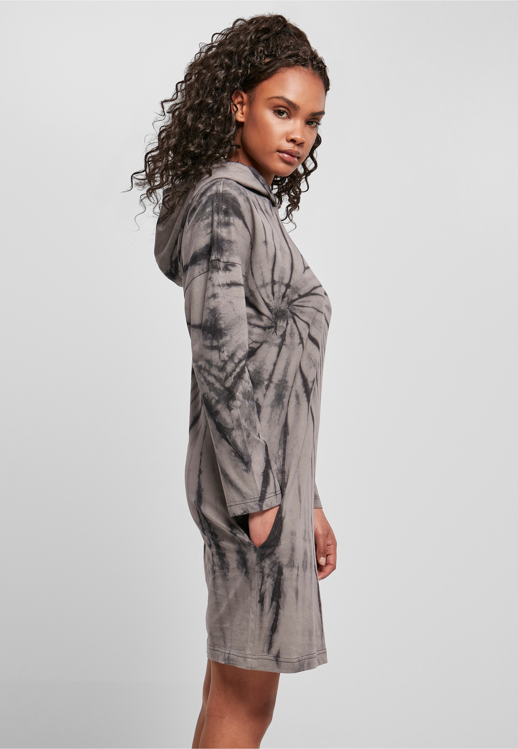 URBAN CLASSICS Shirtkleid »Urban Classics Damen Ladies Oversized Tie Dye Hoody Dress« 1 Stk. tlg.