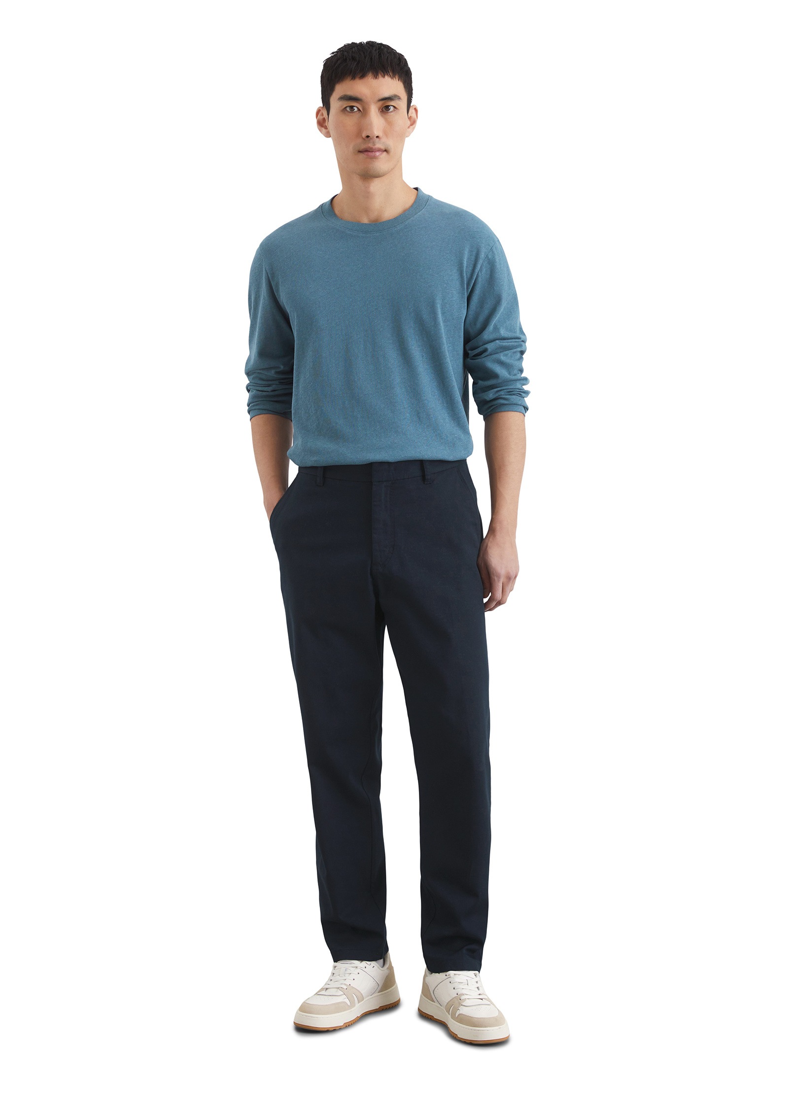 Marc O'Polo Langarmshirt »aus Bio-Baumwoll-Leinen-Mix«