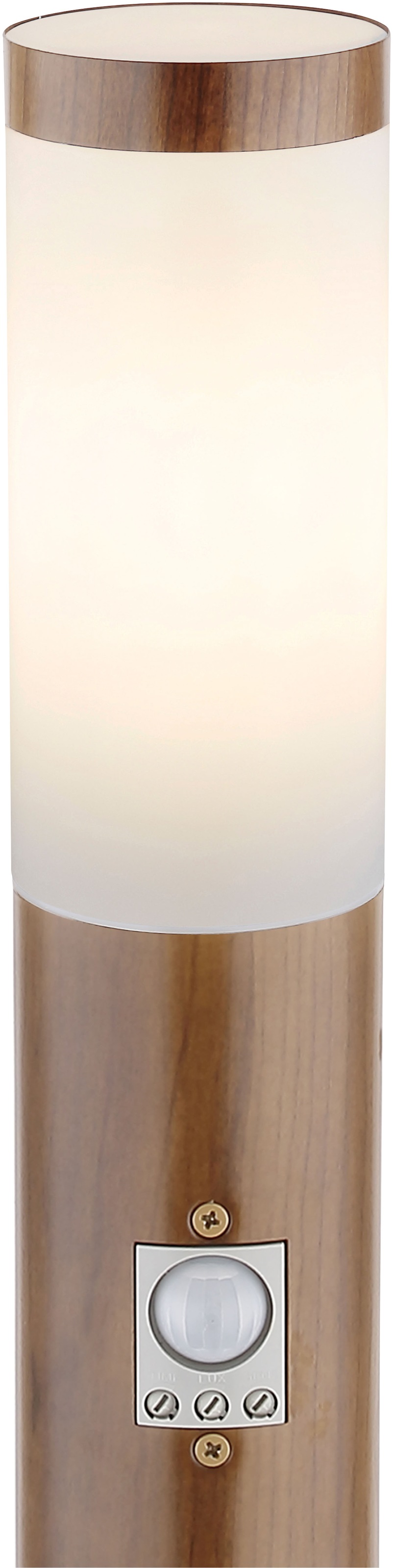 GLOBO LIGHTING Außen-Stehlampe »BOSTON«, Leuchtmittel E27 | ohne Leuchtmittel, Außenlampe/holzoptik/IP44/Terrasse/Sensor/ø: 127mm