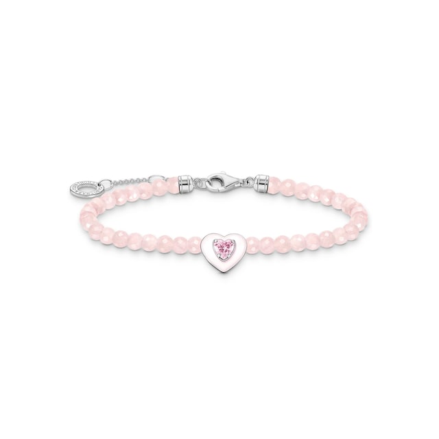 THOMAS SABO Armband »Herz mit pinken Perlen, A2092-035-9-L19V«, mit  Rosenquarz, Zirkonia (synth.) online kaufen | BAUR
