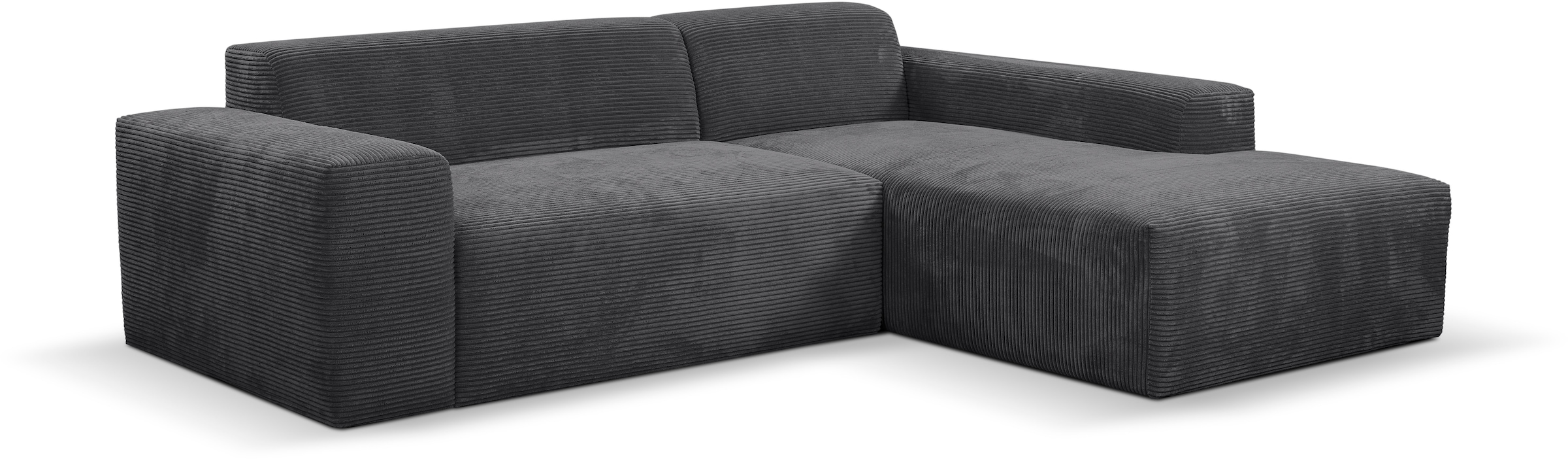 WERK2 Ecksofa »Zeus-L modern und zeitlos, Breite 253cm, bequemes Sofa«, Curvy Trend Ecksofa mit urbaner Optik