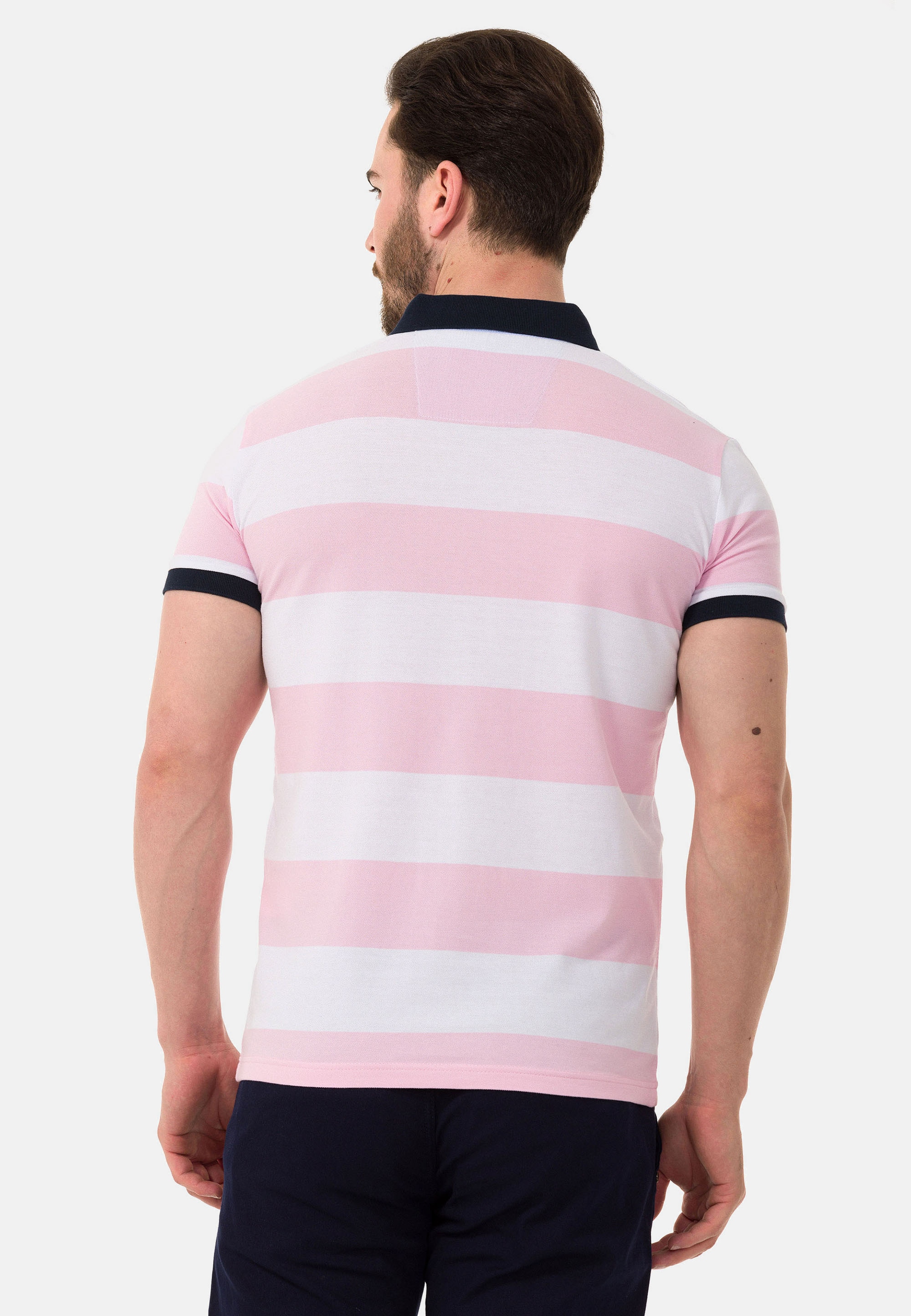 Cipo & Baxx Poloshirt, mit breitem Streifenmuster