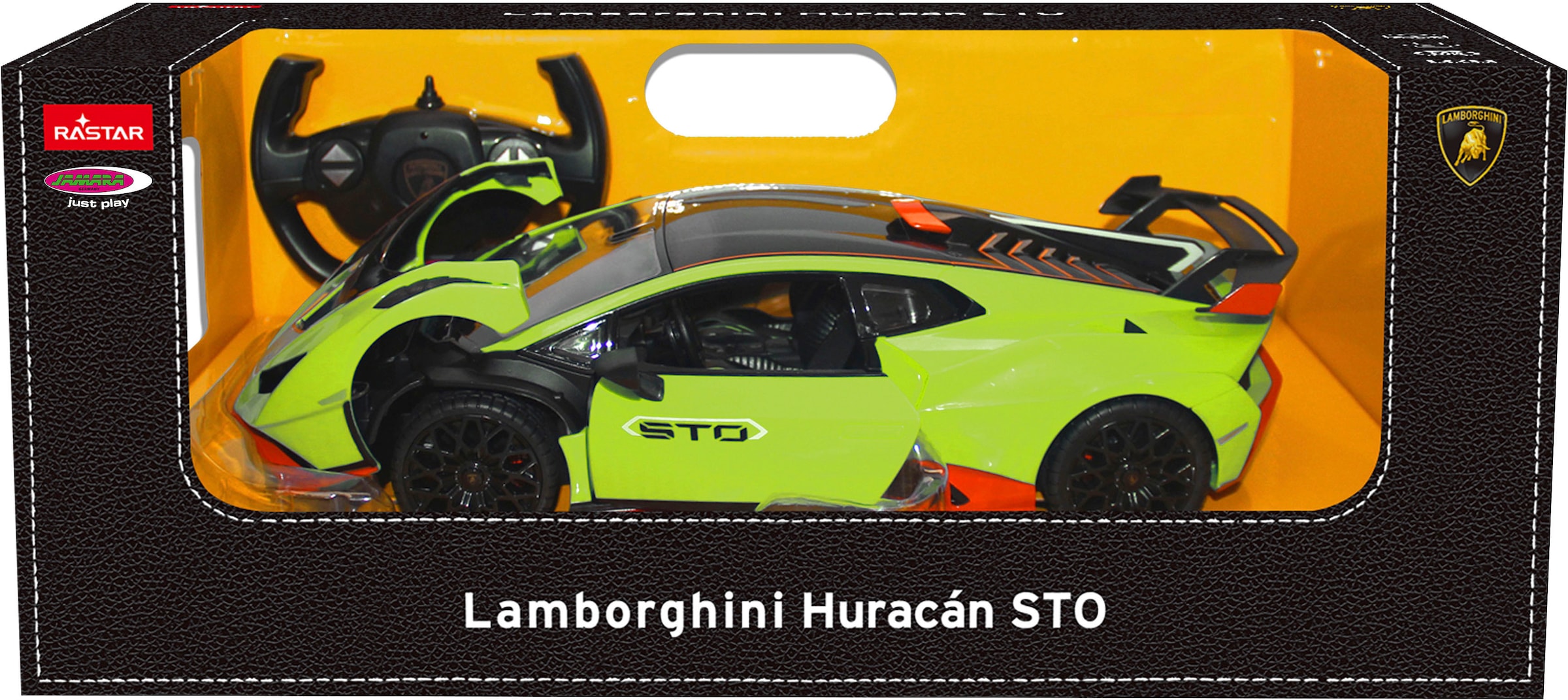 Jamara RC-Auto »Deluxe Cars, Lamborghini Huracán STO 1:14, grün - 2,4 GHz«, mit LED-Lichtern
