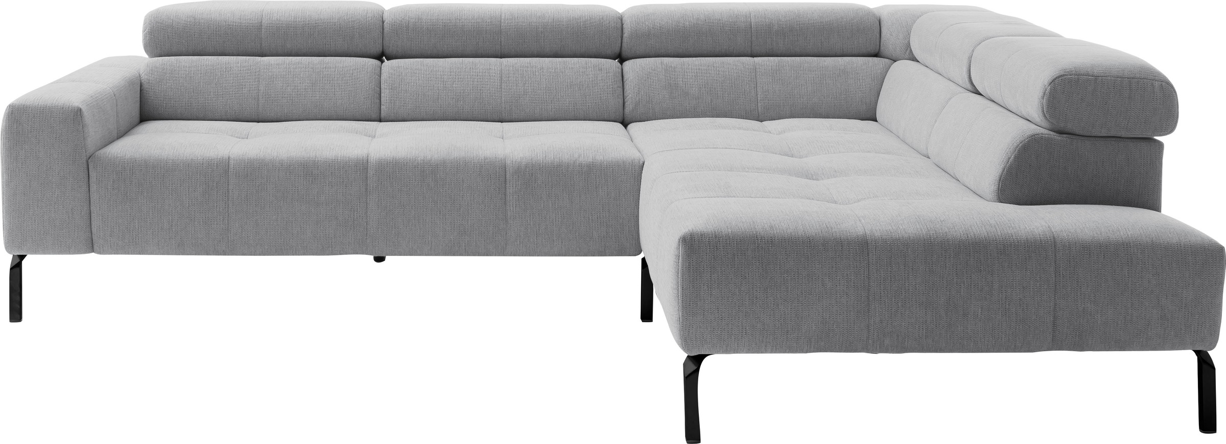 Home affaire Ecksofa "Claya Move, L-Form, Kopf- & Rückenverstellung, Breite 282 cm" Moderne Steppung, weicher Polsteraufbau & saugroboterfreundliche Höhe