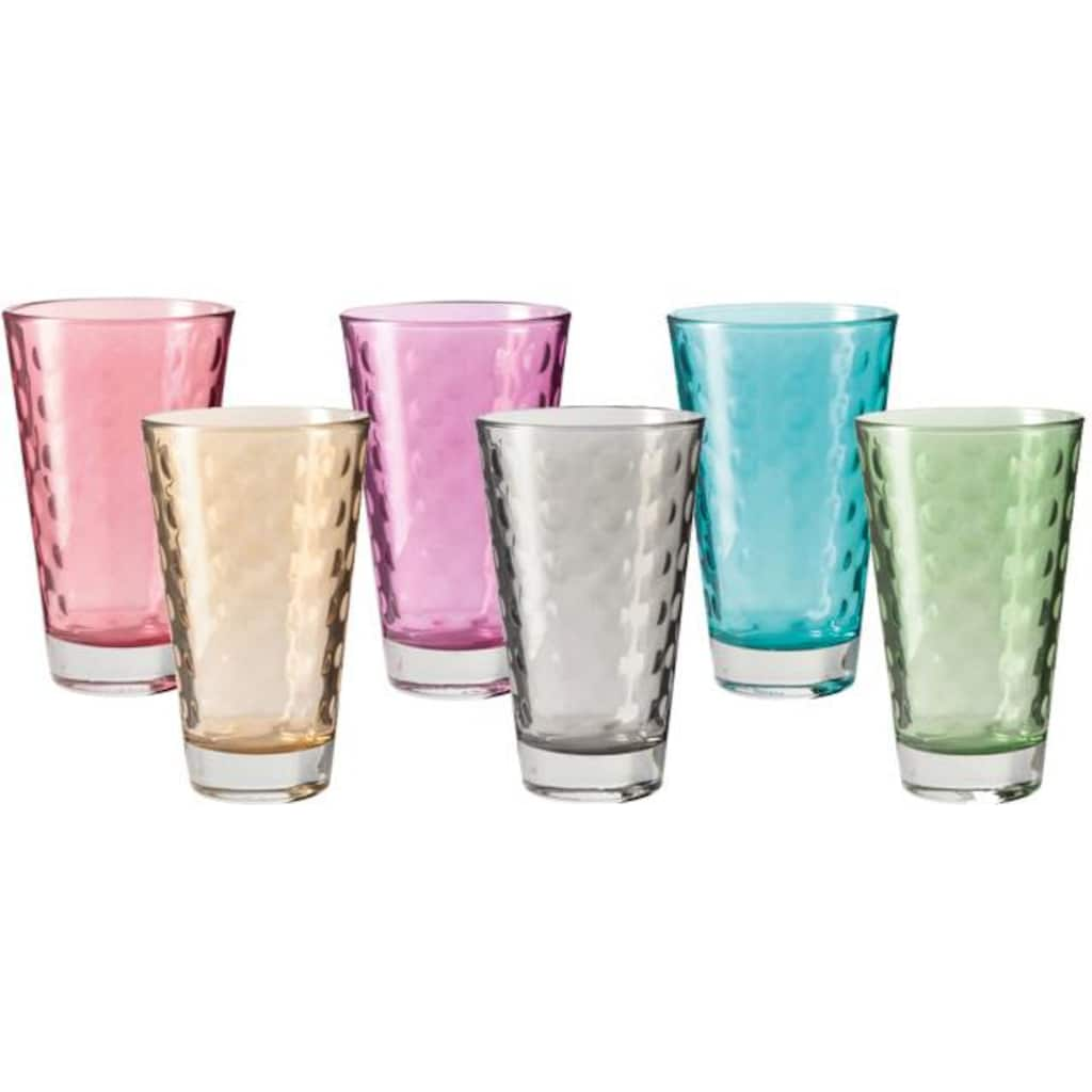 LEONARDO Glas »Optic«, (Set, 6 tlg., 6), Colori Qualität, 300 ml, 6-teilig