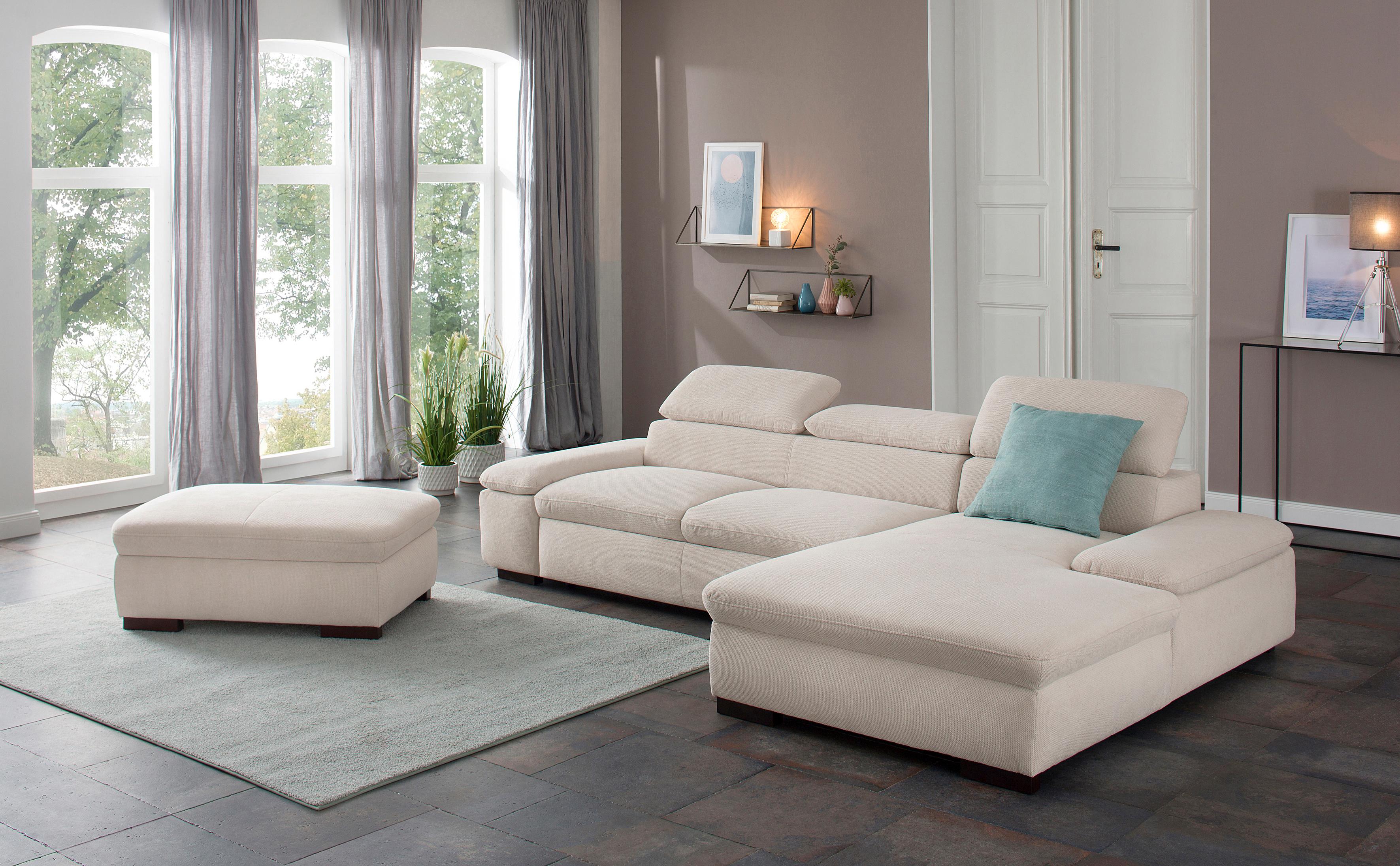 OTTO home Ecksofa "Alberto L-Form" mit Kopfteilverstellung, wahlweise mit Schlaffunktion