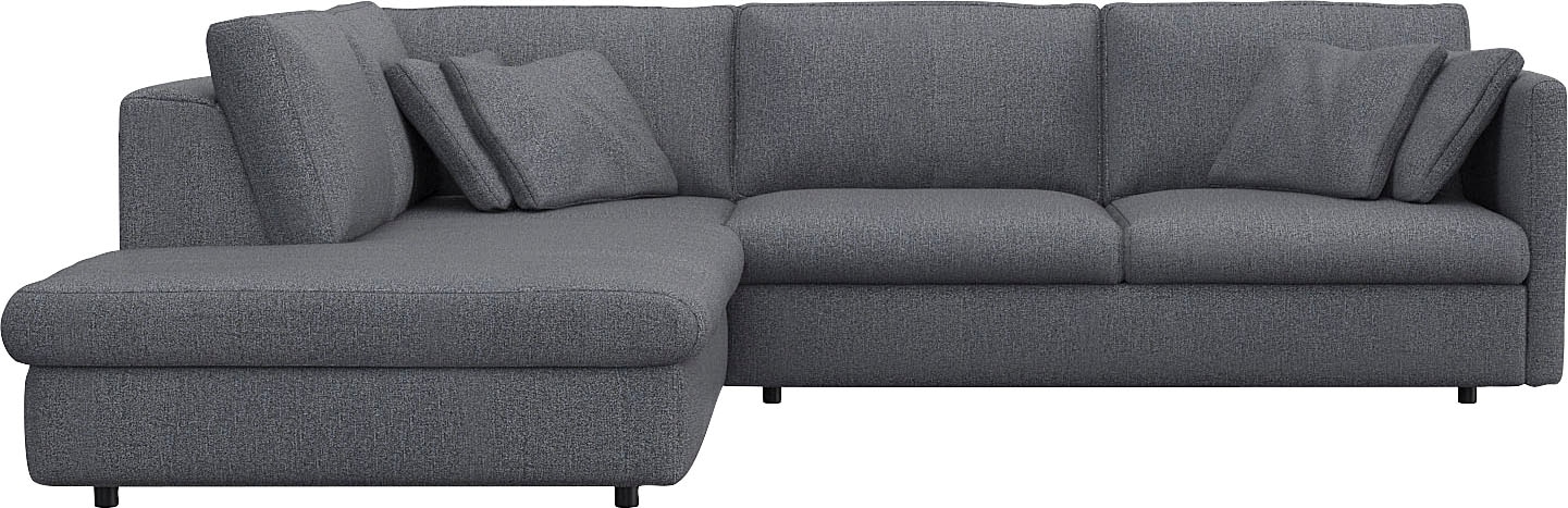 FLEXLUX Ecksofa "Lovane, elegant und zeitlos, bequem, L-Form" Weich & anschmiegsam, große Sitztiefe auf Kaltschaum, Dekokissen inkl.