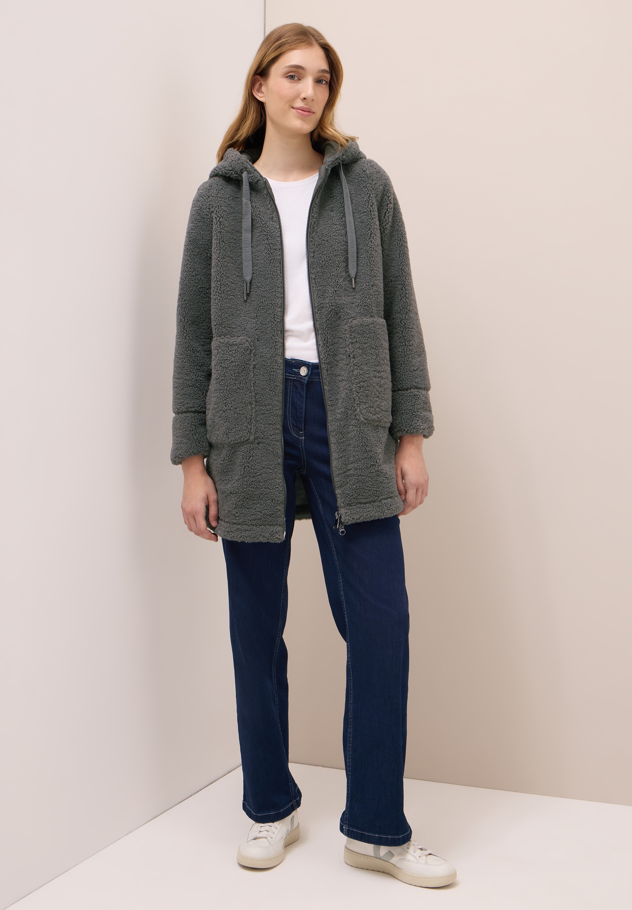 Thumbnail - Cecil Fellimitatmantel mit Teddy-Futter und Teddy-Kapuze