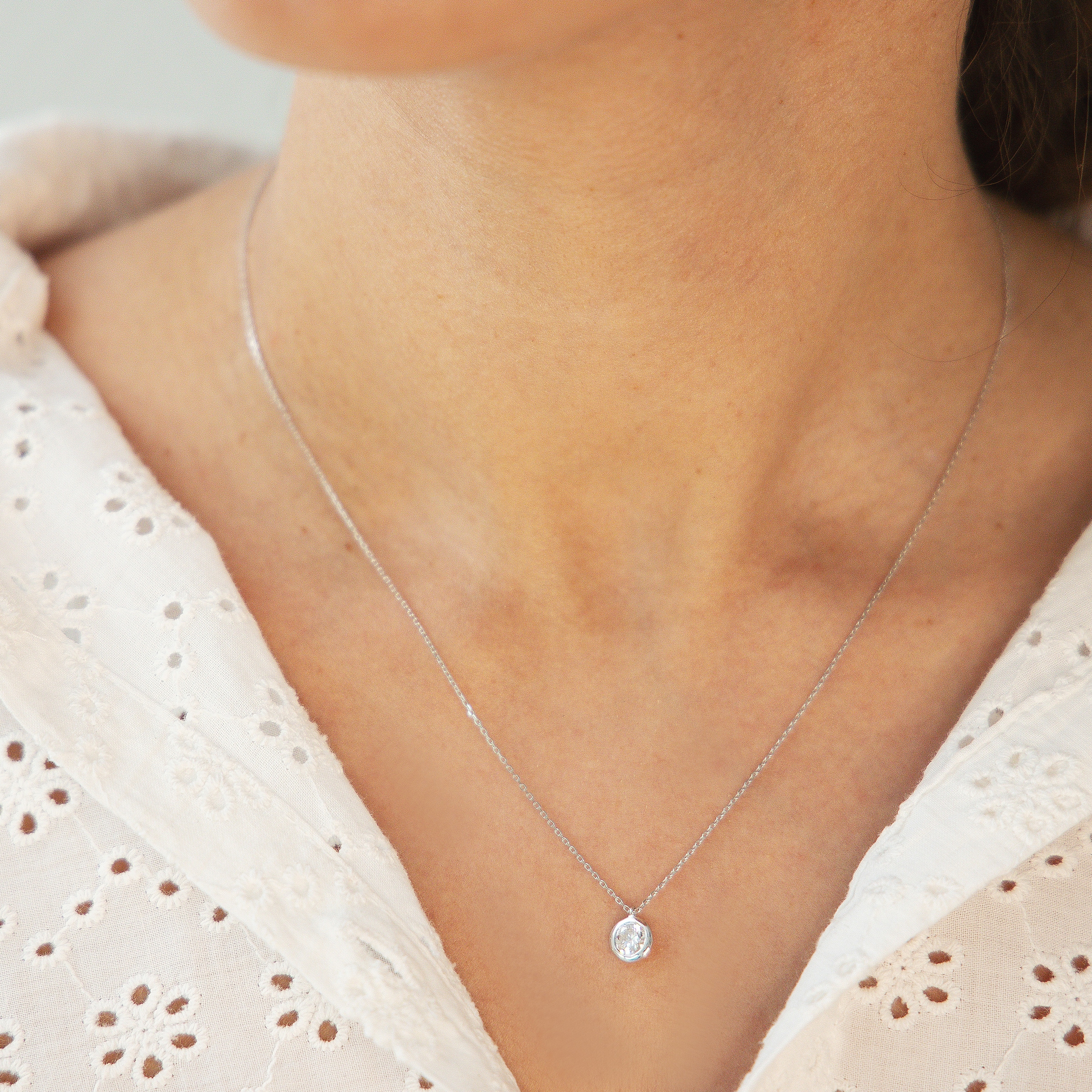 Diam Addict Kette mit Anhänger »585 Weißgold mit im Labor gezüchtetem Diamanten«