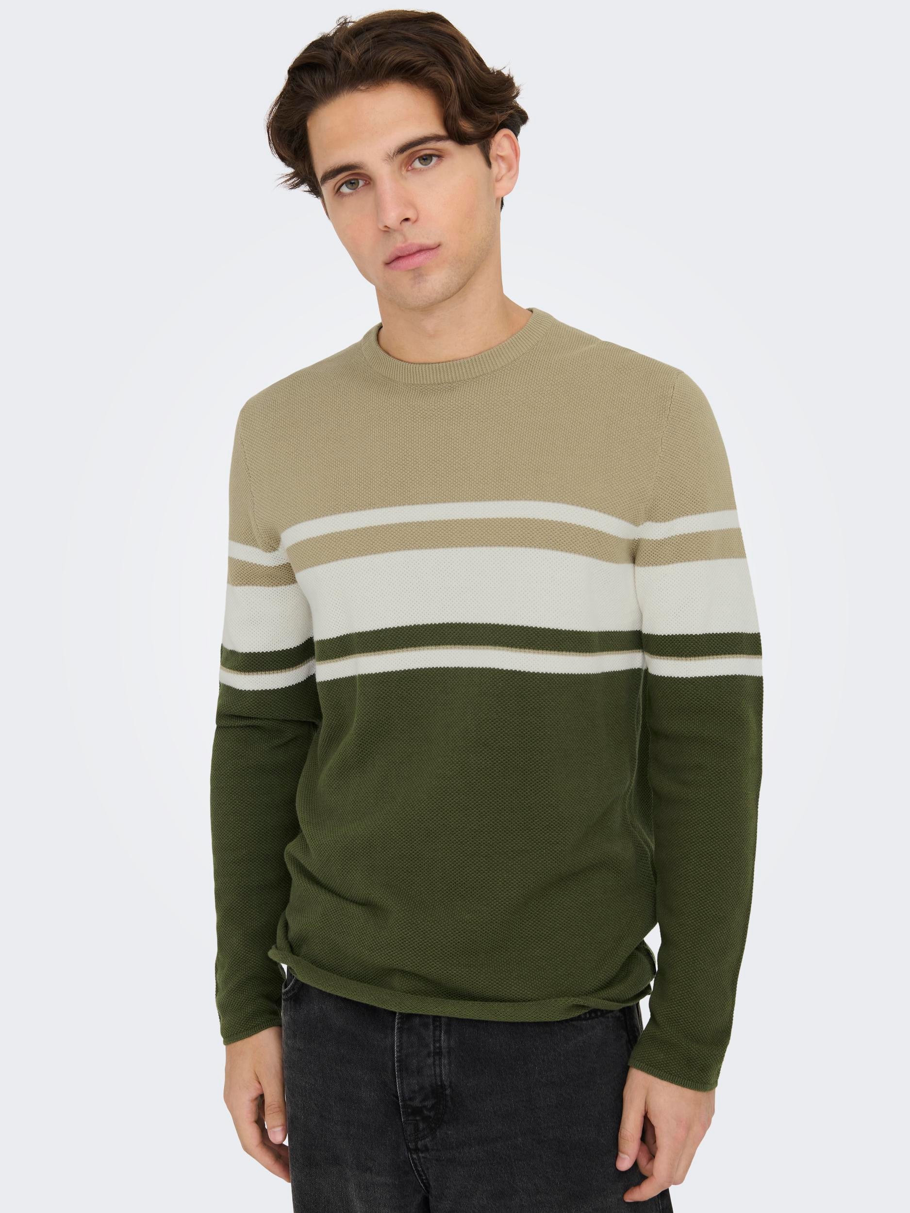 ONLY & SONS Rundhalspullover ONSNIGUEL REG 12 BLOCK CREW KNIT günstig online kaufen