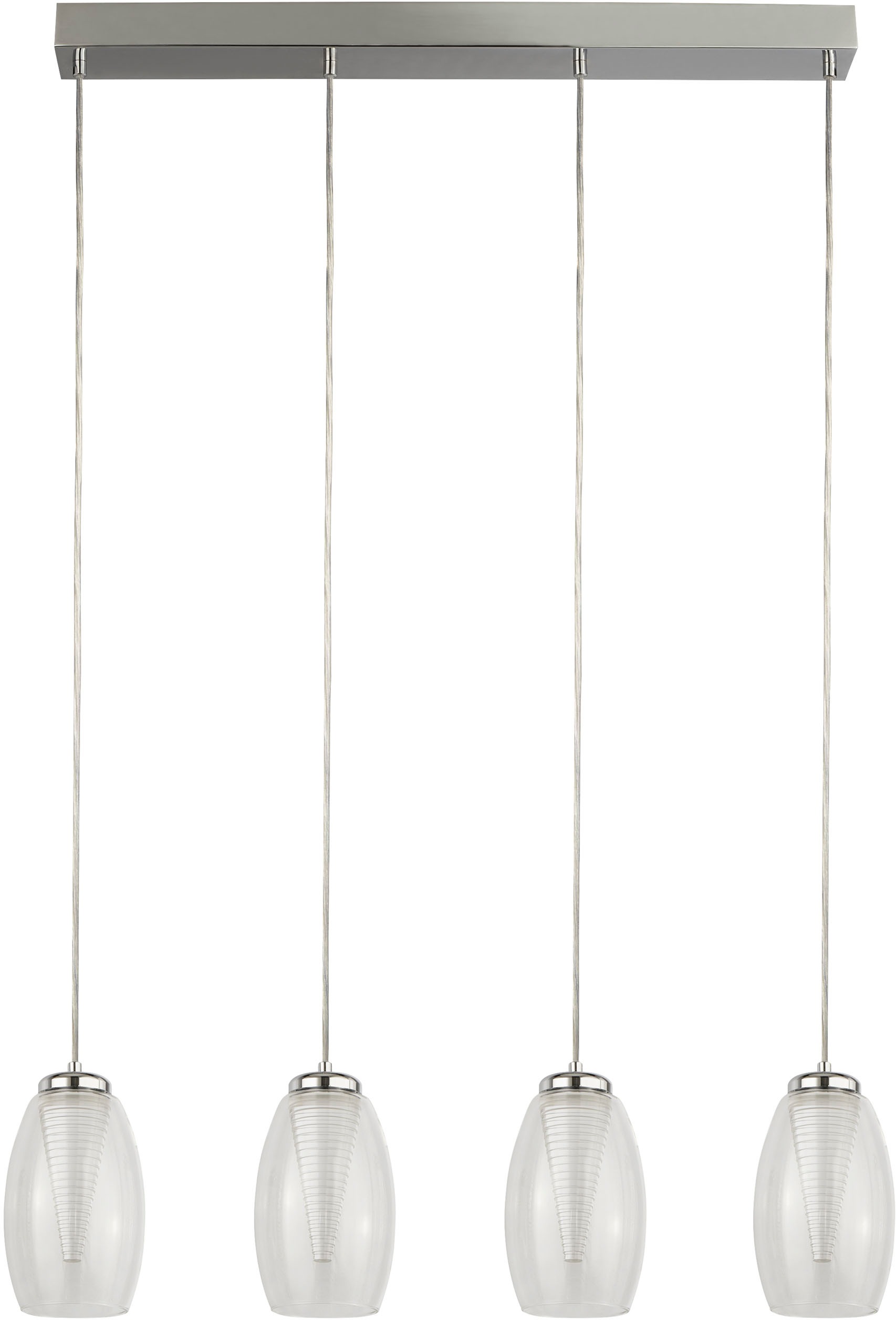 Searchlight Pendelleuchte »Cyclone 4Lt Bar-Anhänger - Chrom- und Klarglas« LED-Modul 1 Stk.