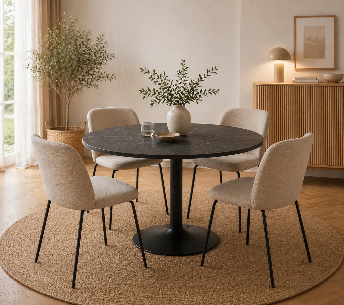Actona Schwarz Esstisch, Ibiza – – Ø Ca. 110Cm, H: 74Cm - Image 4