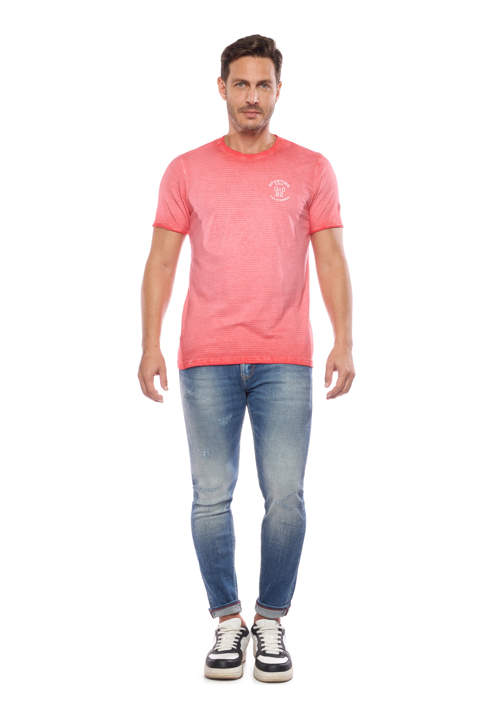 Le Temps Des Cerises T-Shirt »T SHIRTHOMME BALIS (MANCHE COURTE) / MAN BALIS (SHORT SLEEVE)«, mit modischer Waschung