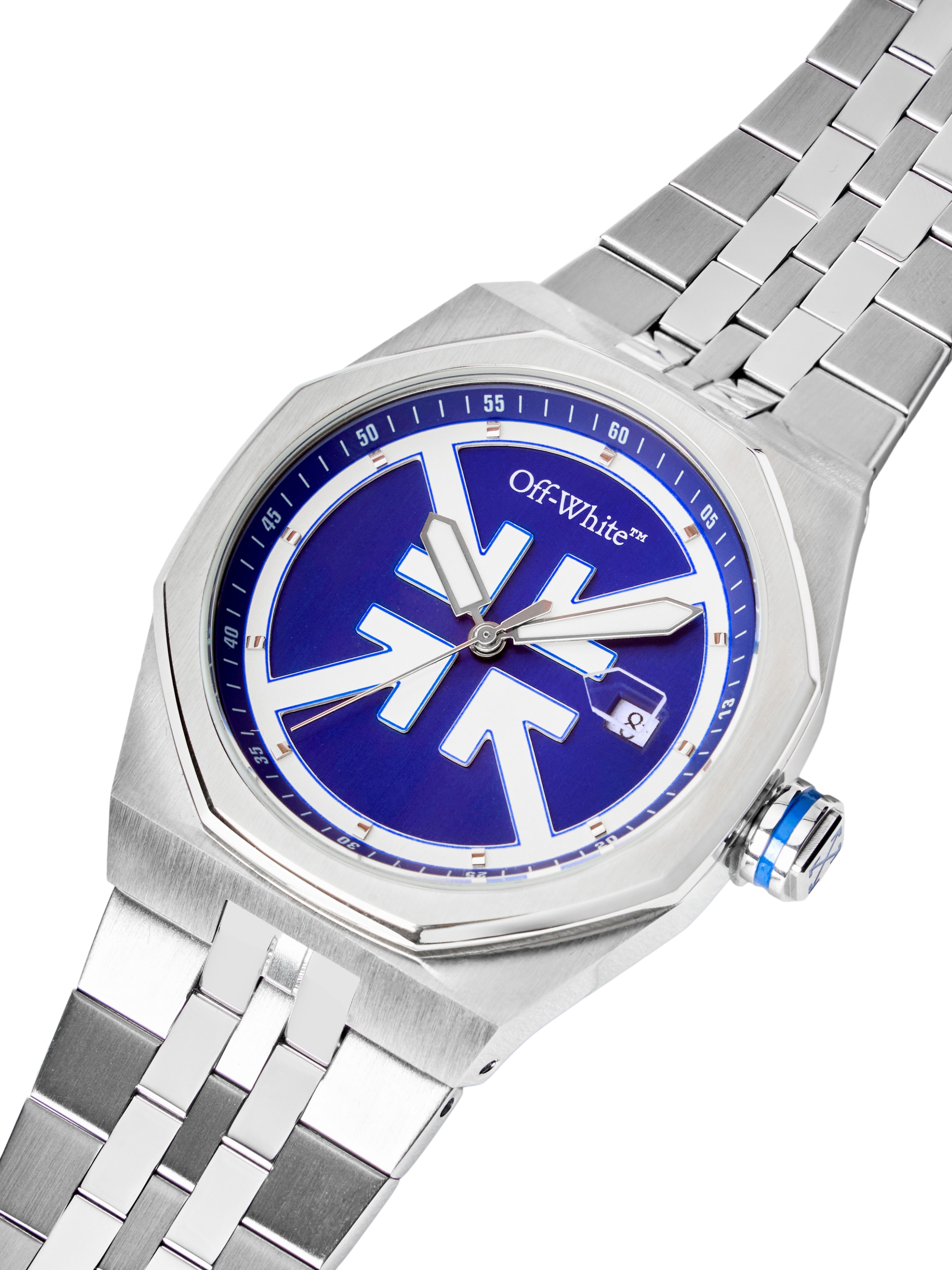 OFF-WHITE Quarzuhr »NO GRID« Armbanduhr, Herrenuhr, Edelstahlarmband, analog, Tag