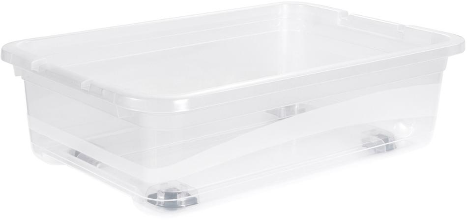 Boite de rangement à roulettes - 28 L - Transparent KEEEPER Konrad