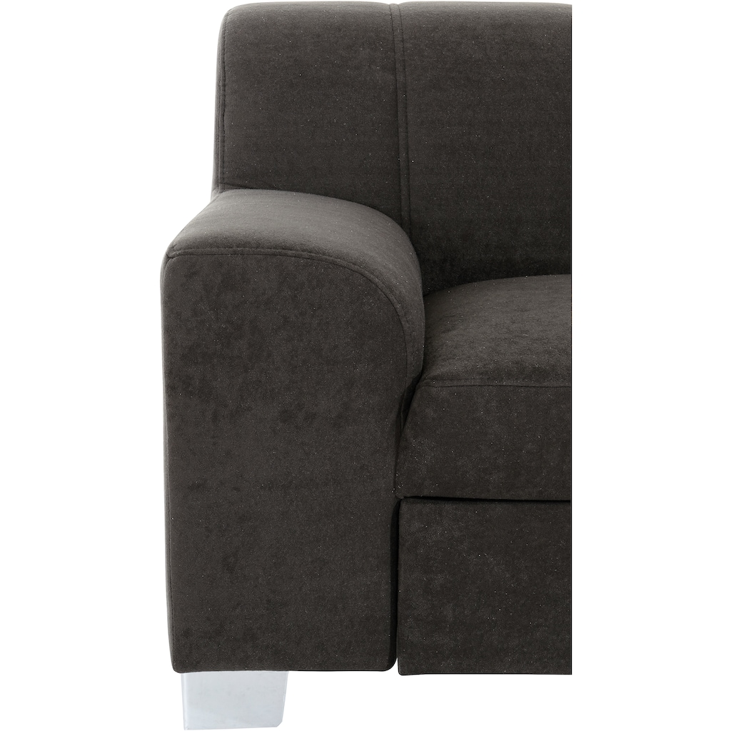 INOSIGN Ecksofa »Turah incl. Zierkissen, moderne Steppung, auch in Leder«, wahlweise mit Bettfunktion, Schlafsofa, B/T/H: 239/152/75 cm, L-Form