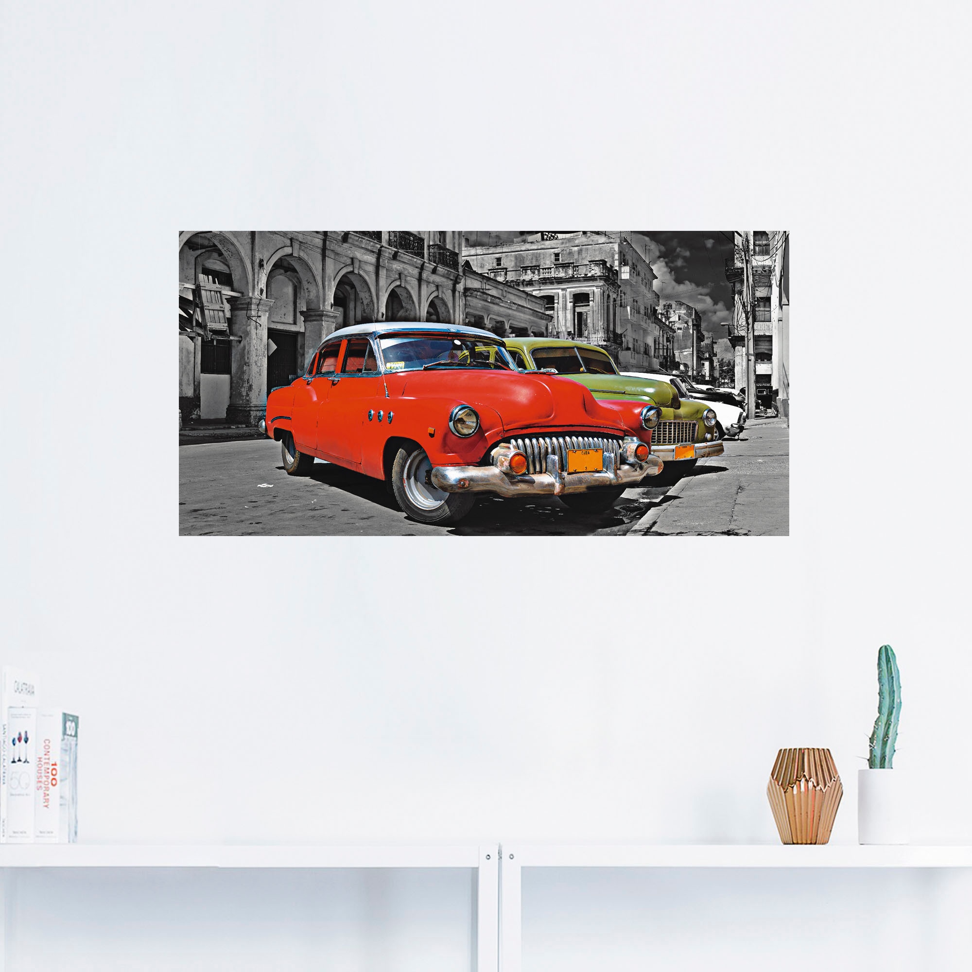 Artland Wandbild »Ansicht von bunten Havanna Autos«, Auto, (1 St.), als Alubild, Outdoorbild, Leinwandbild, Wandaufkleber, versch. Größen